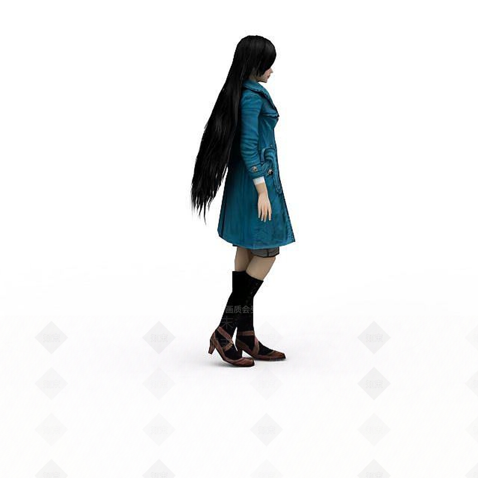 现代性感时尚女模特3D模型下载【ID:1197209191】