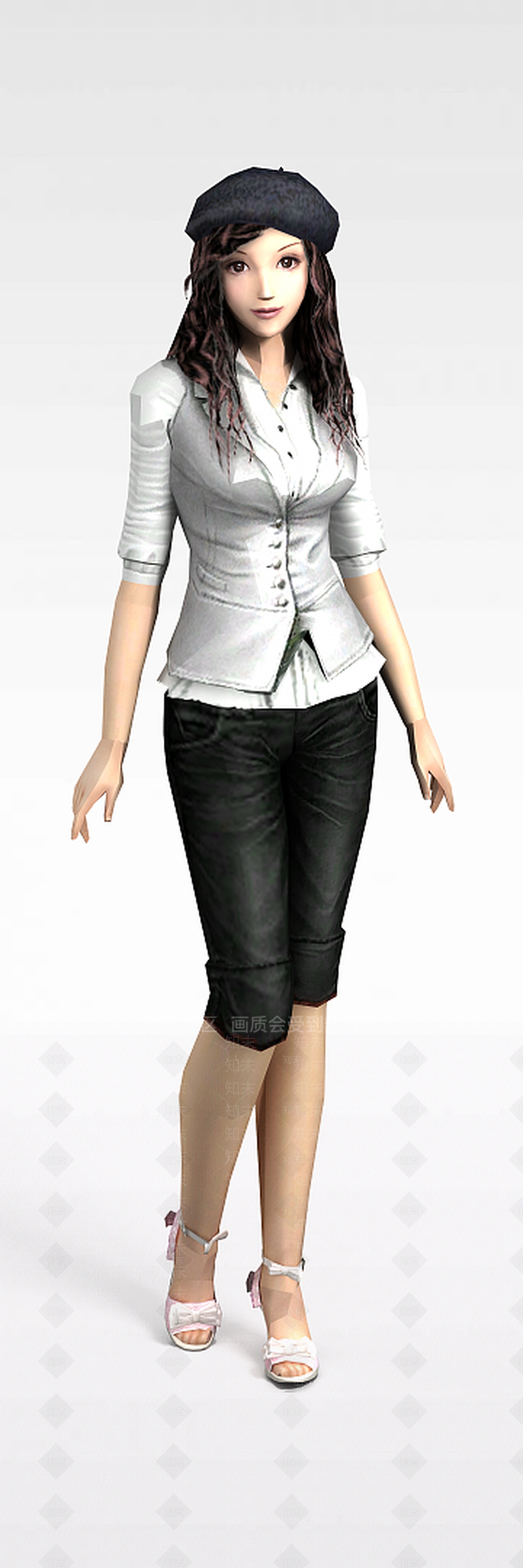 现代时尚纯朴女模特3D模型下载【ID:1197209562】