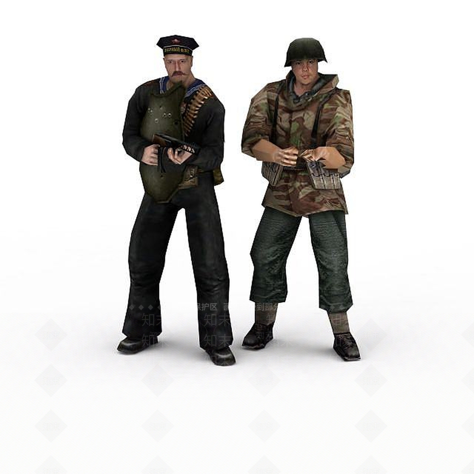 现代英姿飒爽军人3D模型下载【ID:1197210381】