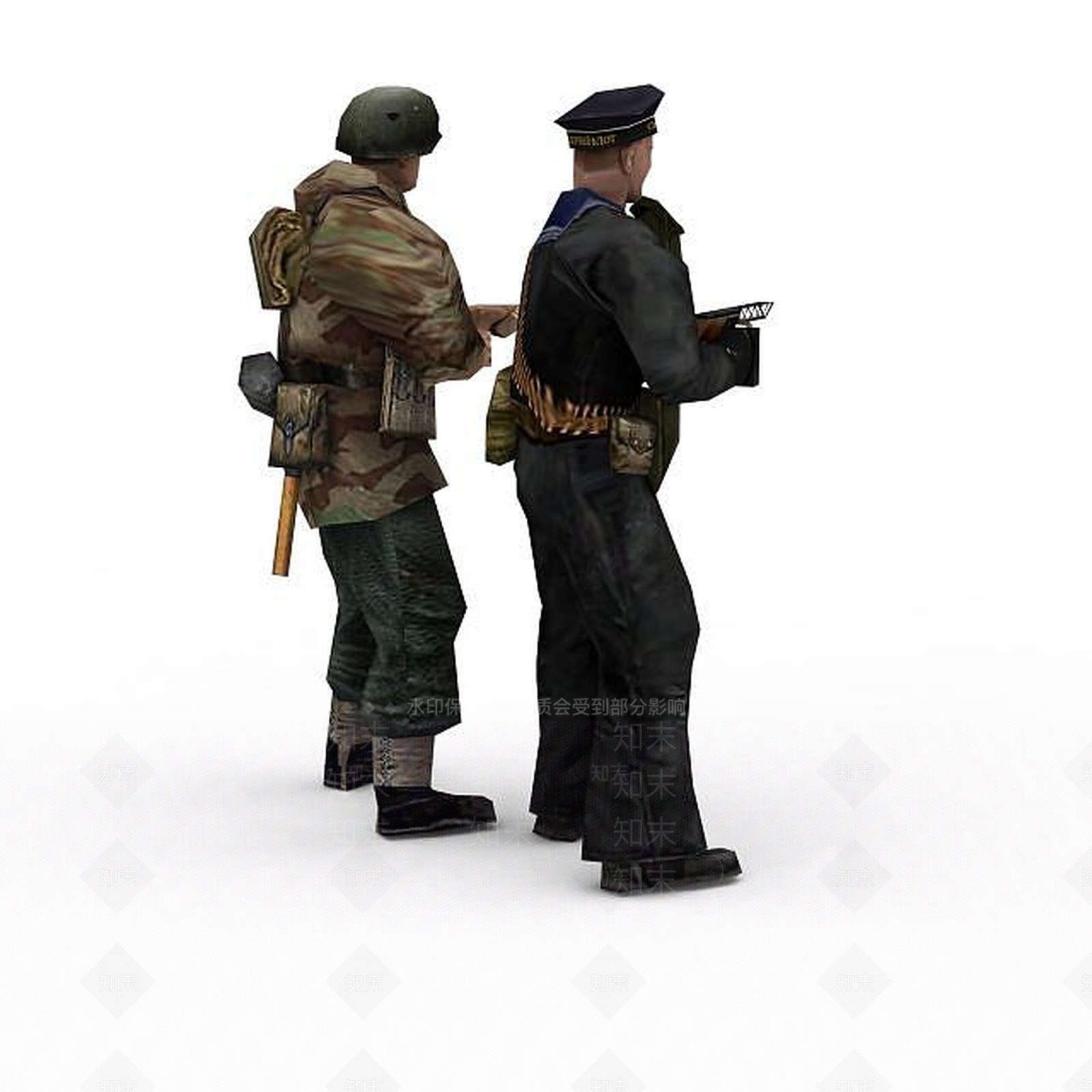 现代英姿飒爽军人3D模型下载【ID:1197210381】