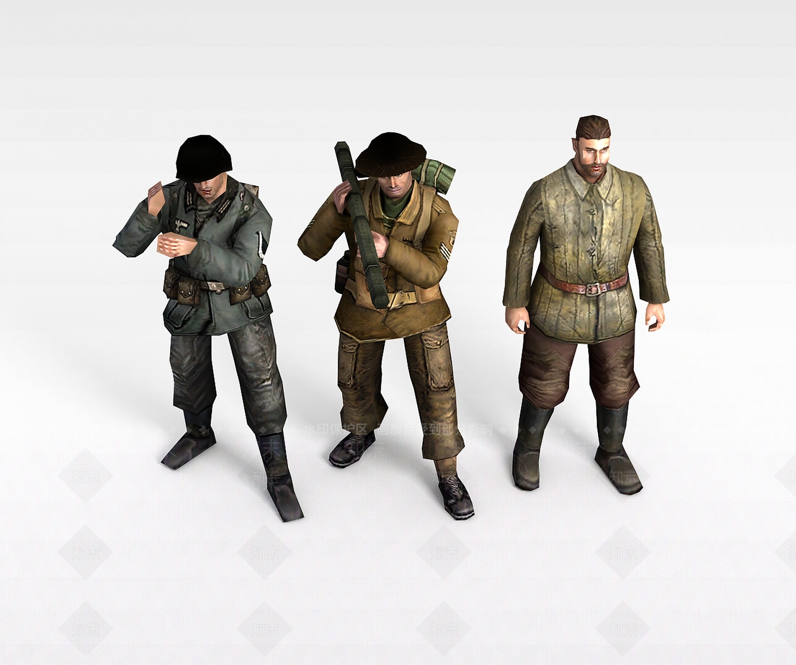 现代二战军人3D模型下载【ID:1197210504】