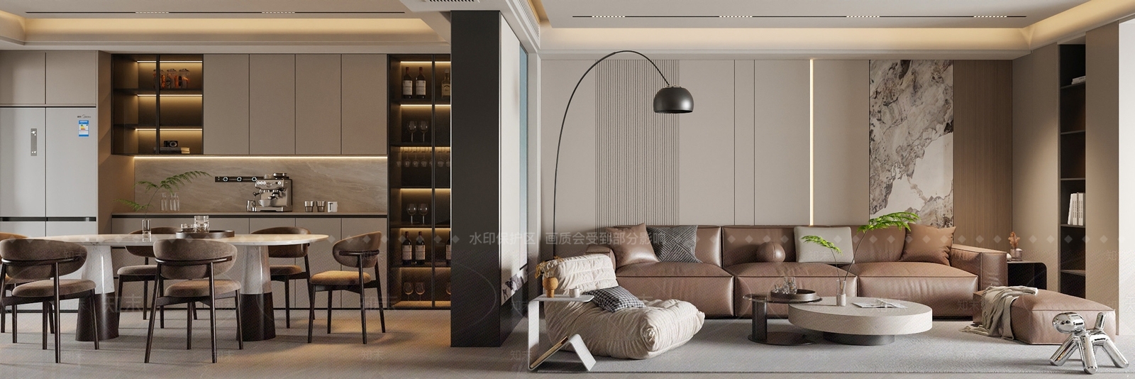 意式轻奢客餐厅3D模型下载【ID:1197212120】