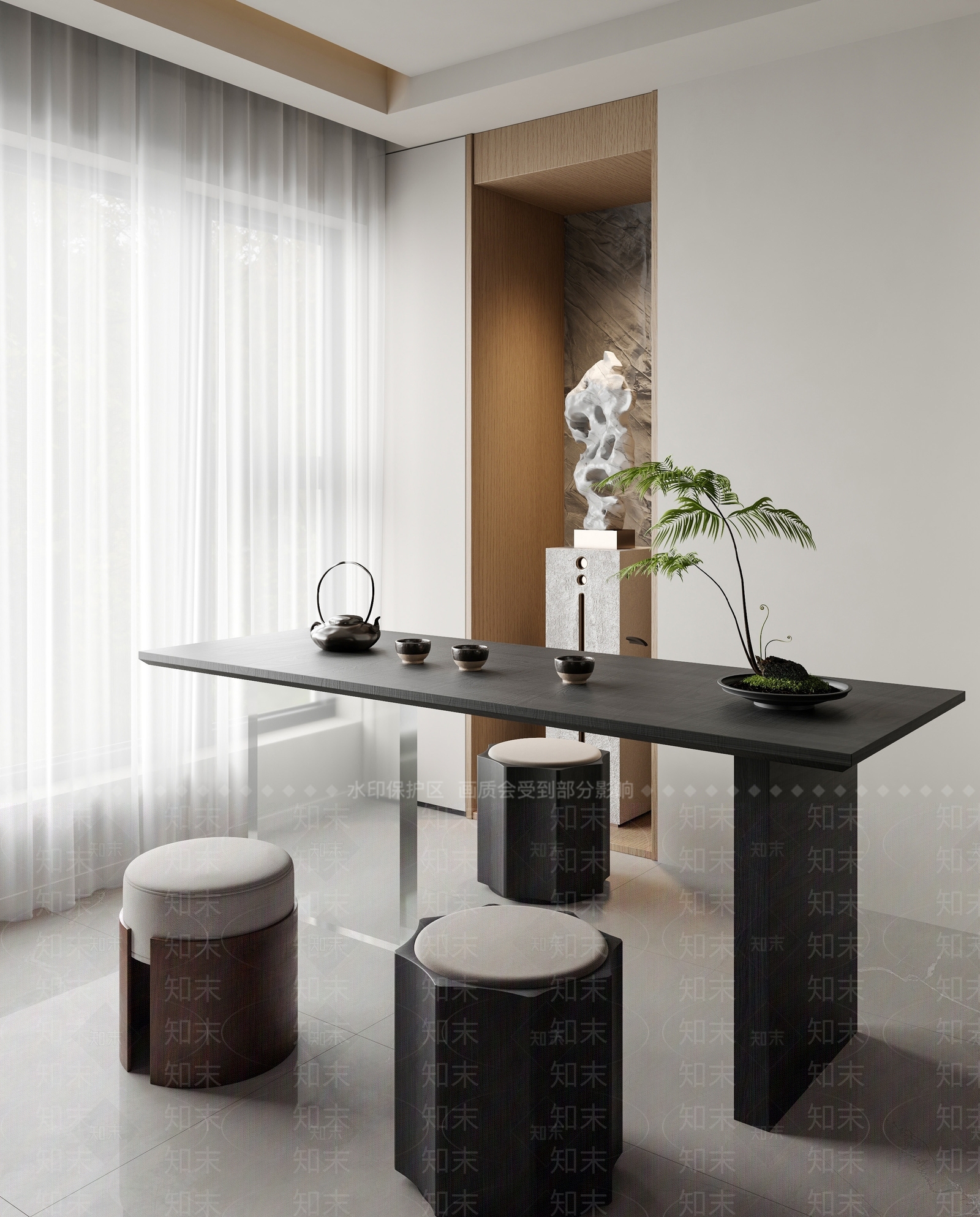 现代家居餐厅3D模型下载【ID:1221949948】