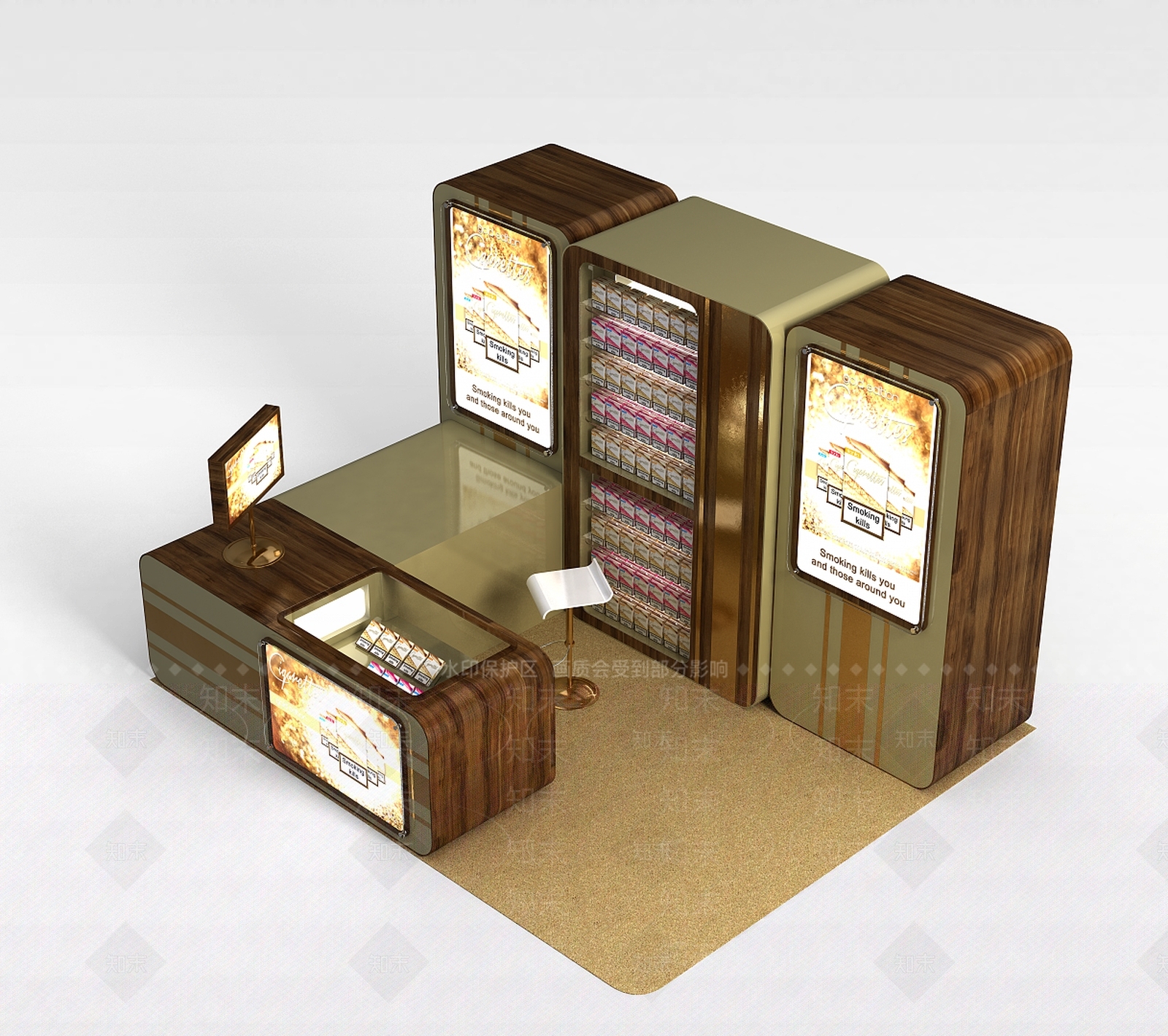 现代商业展台3D模型下载【ID:1197212036】