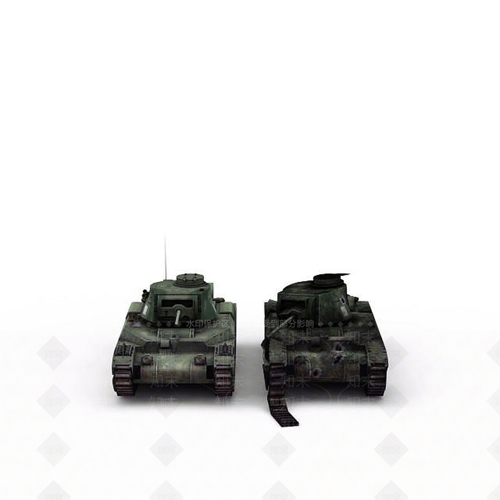现代废旧坦克3D模型下载【ID:1197212789】