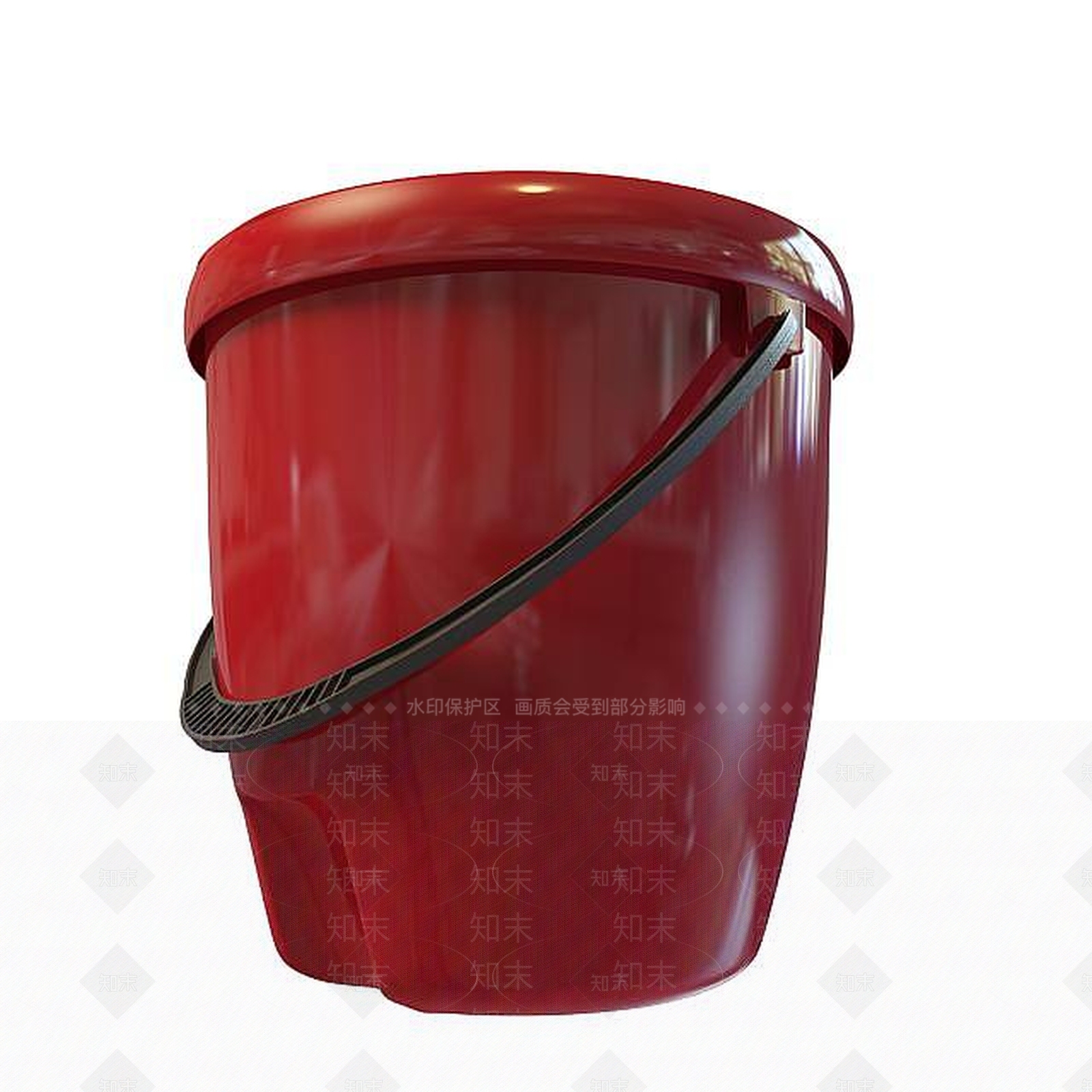 现代红色塑料桶3D模型下载【ID:1197213827】
