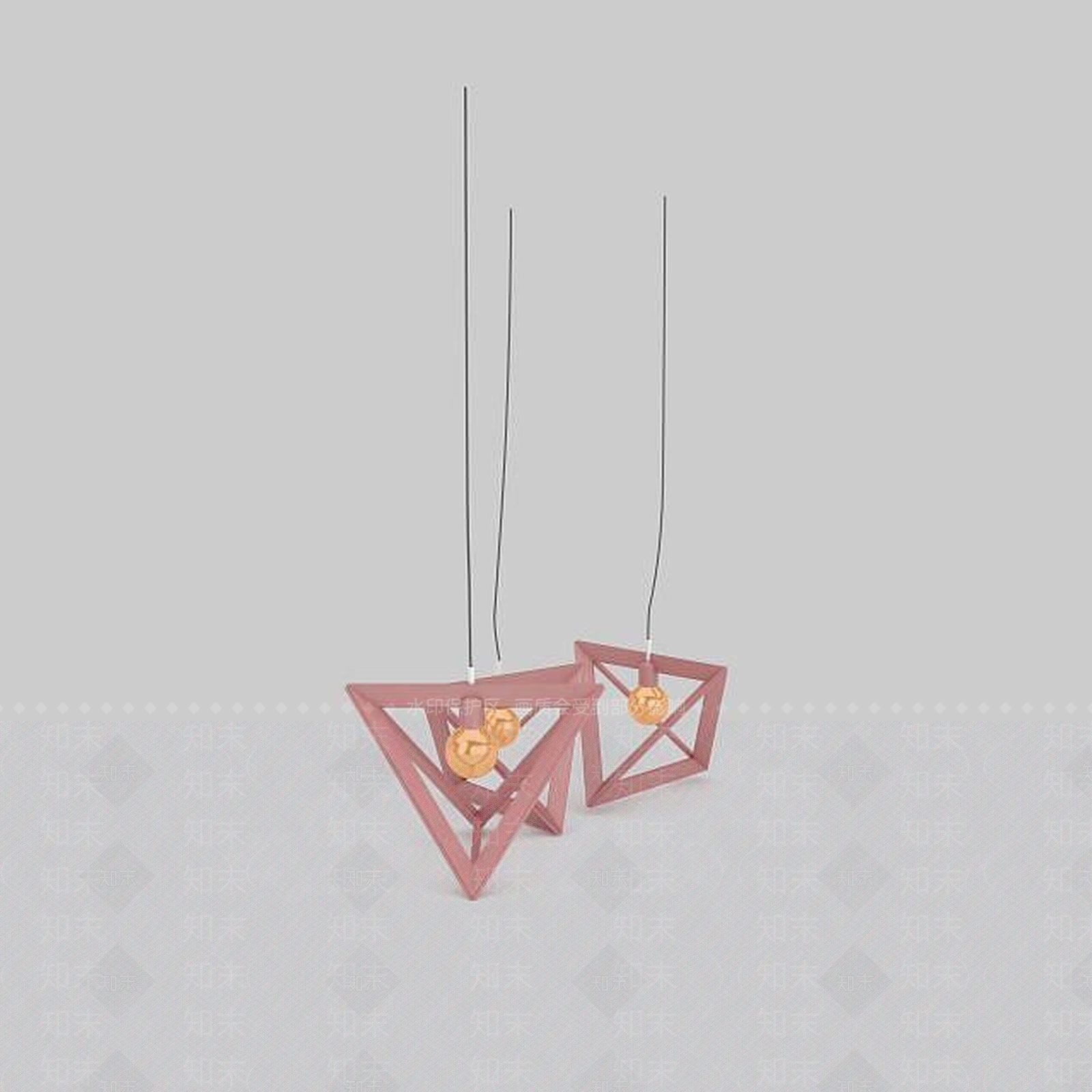 现代锥形吊灯3D模型下载【ID:1197214312】