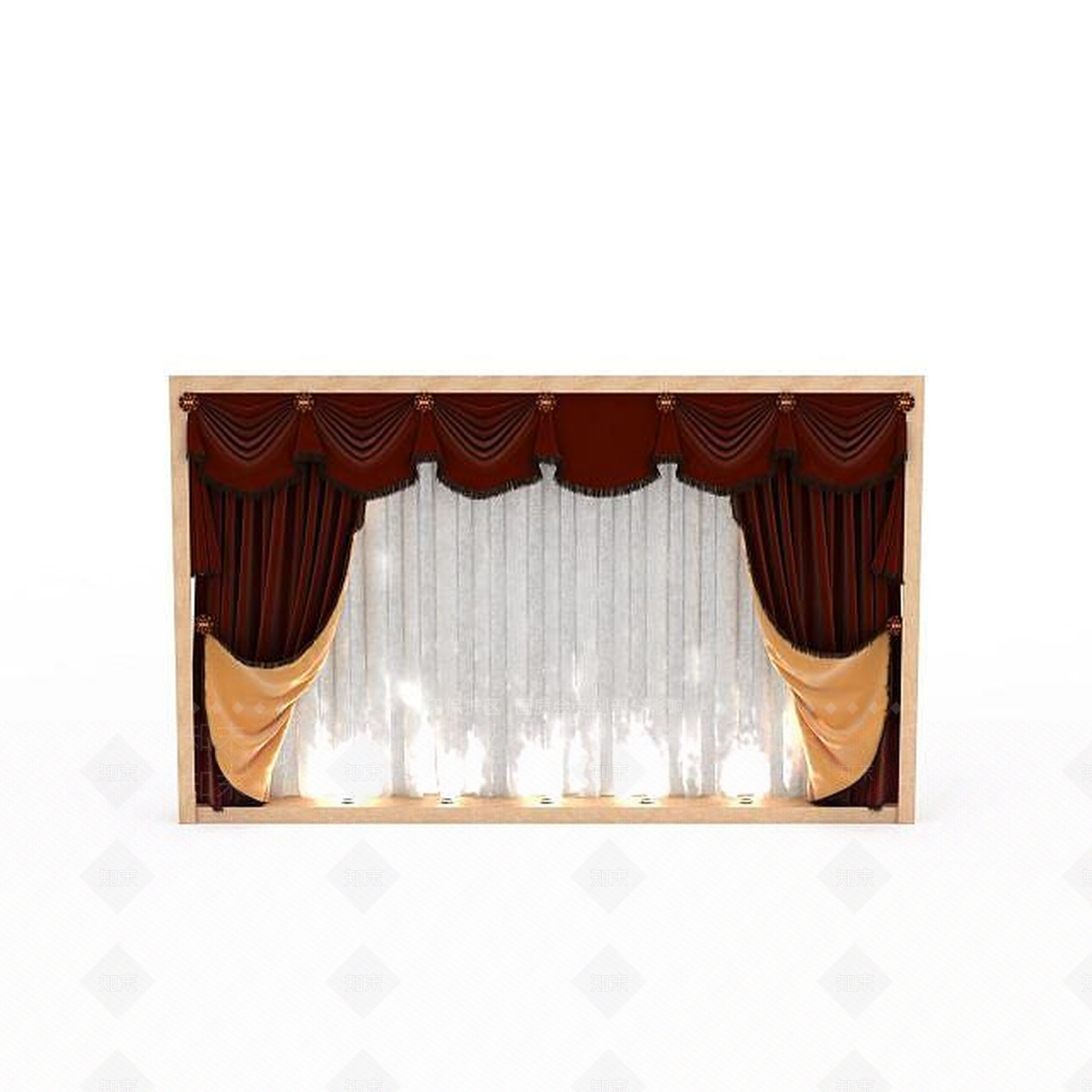 欧式古典欧式纱窗帘3D模型下载【ID:1197214465】
