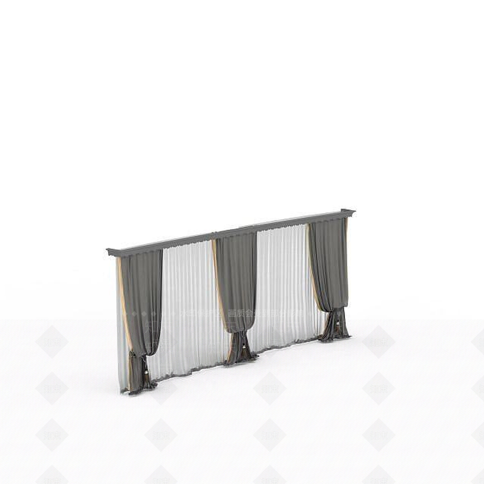 现代简约窗帘3D模型下载【ID:1197214729】