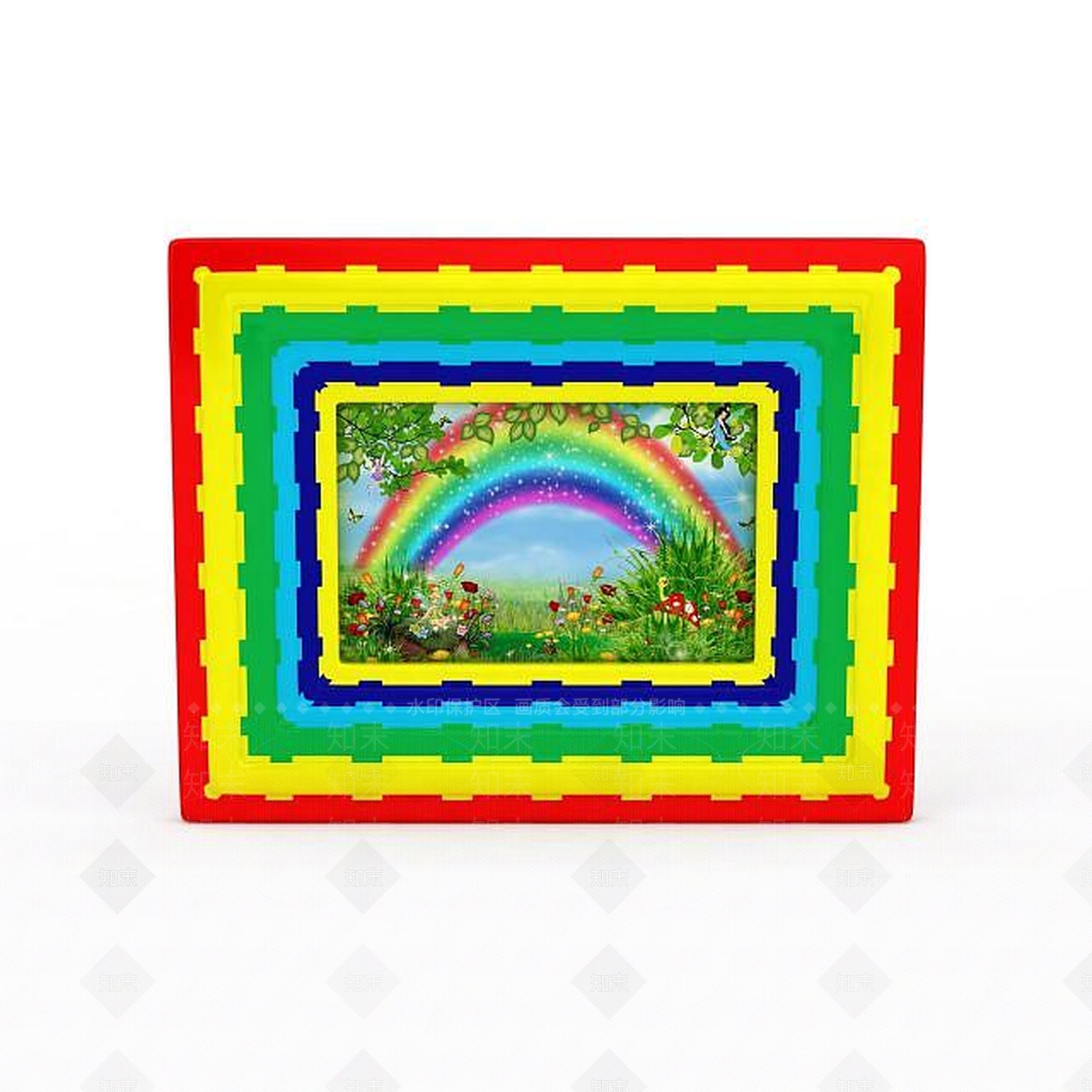 现代五彩装饰框3D模型下载【ID:1197215773】