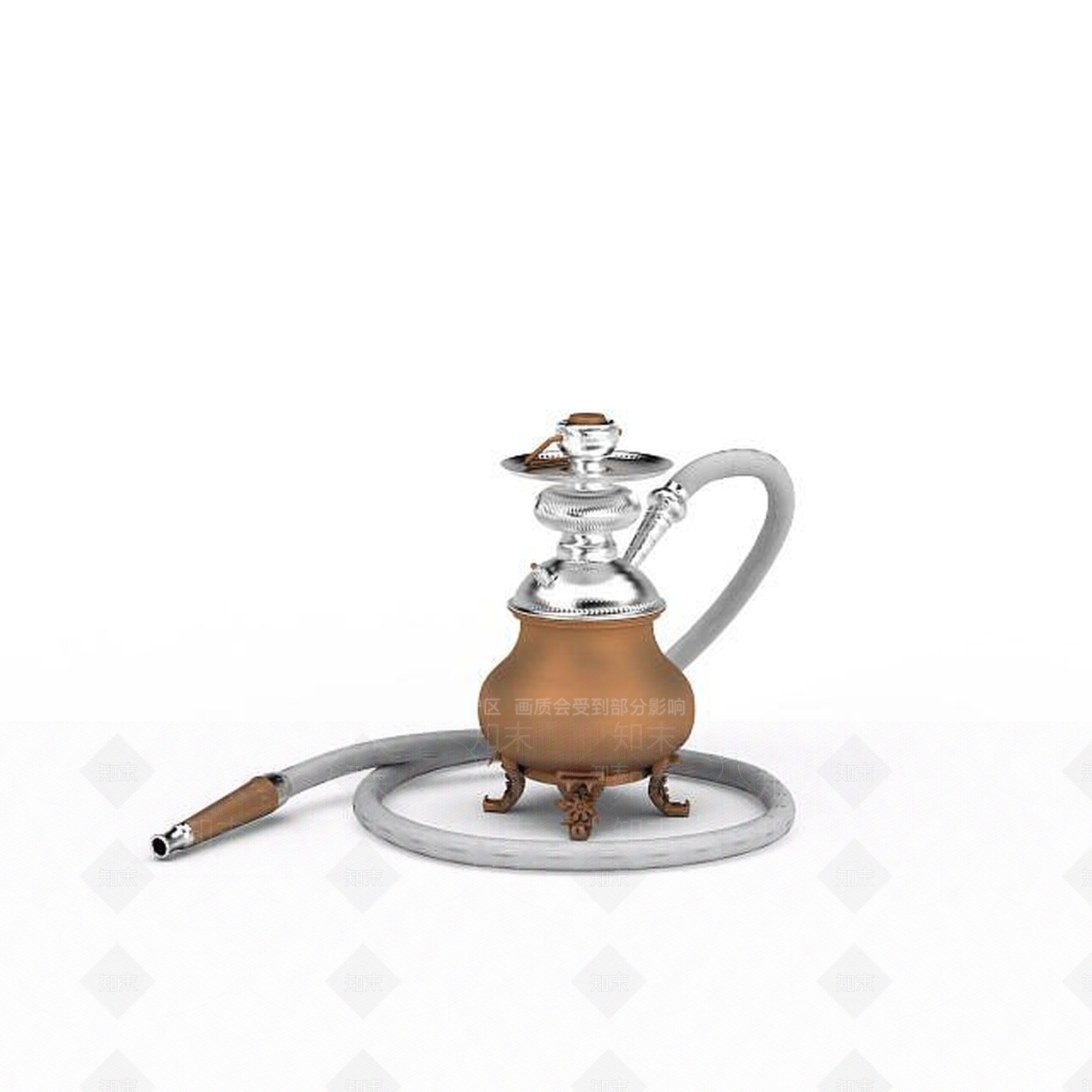 现代玻璃水烟壶3D模型下载【ID:1197216496】