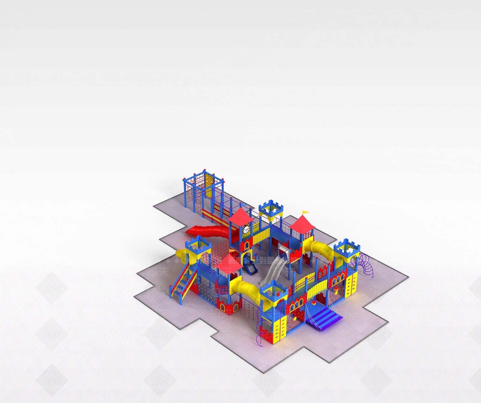 现代公园儿童设施3D模型下载【ID:1197218015】