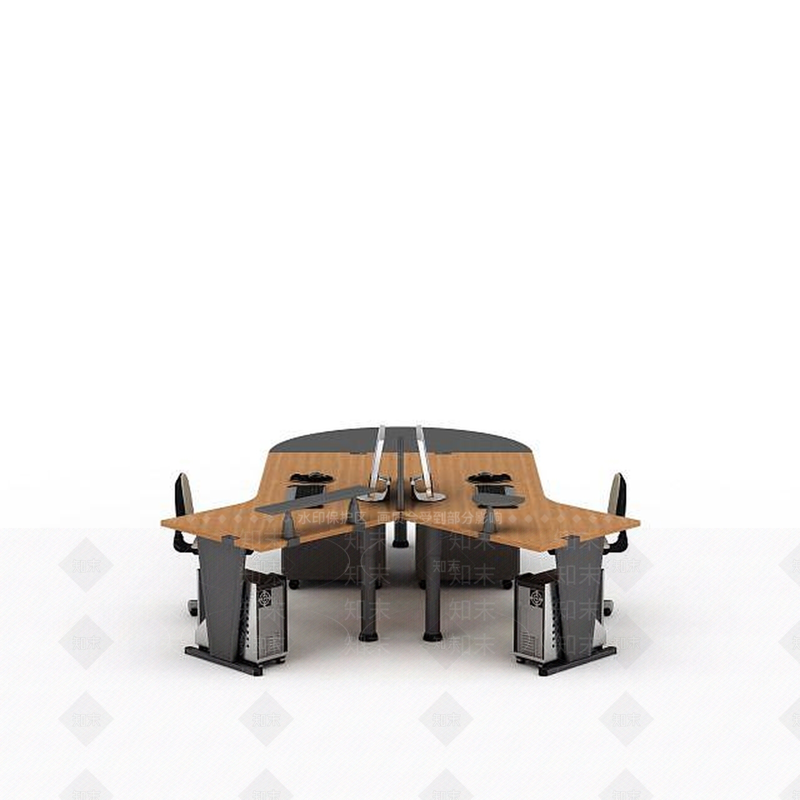 现代时尚办公桌椅3D模型下载【ID:1197220240】