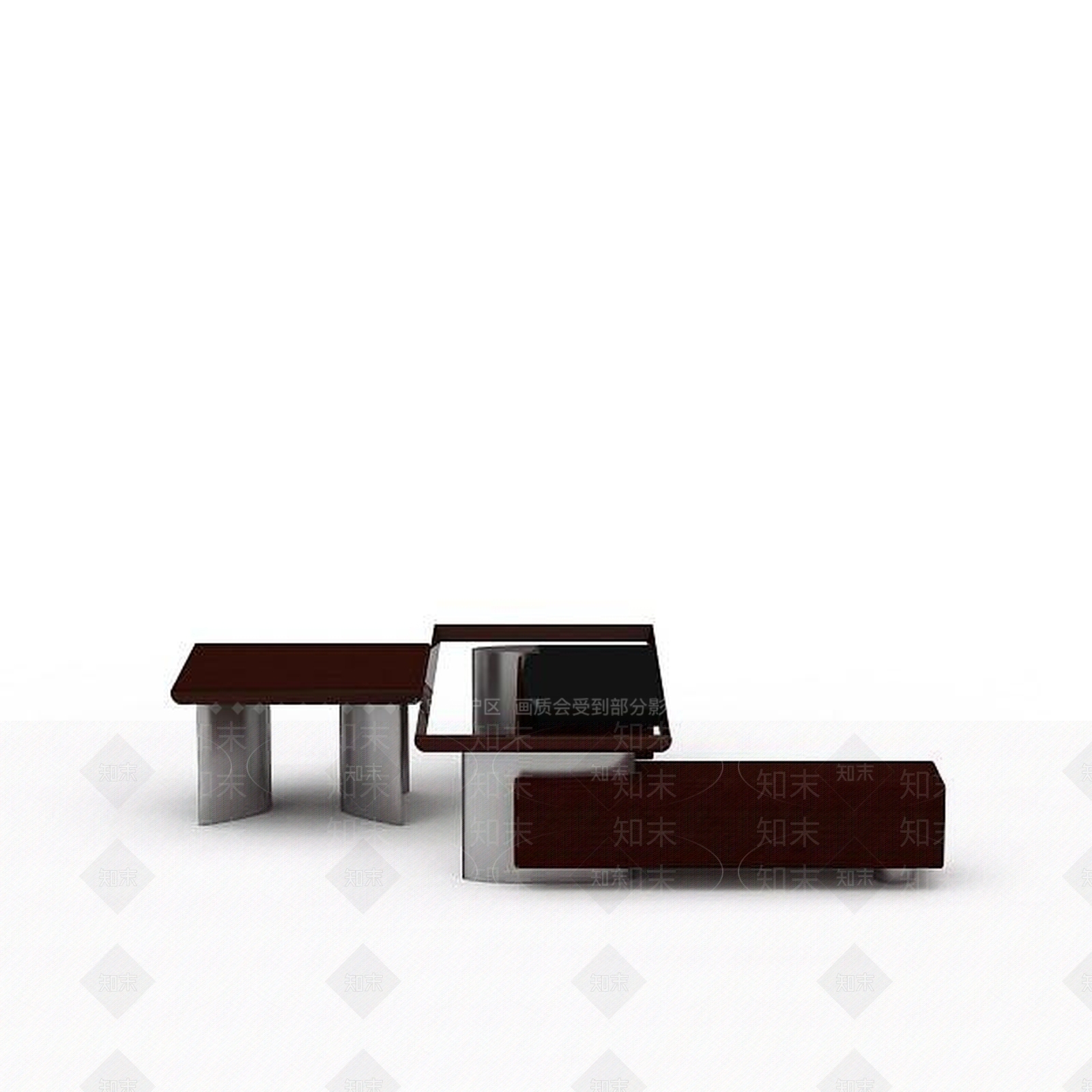 现代实木办公桌3D模型下载【ID:1197220314】