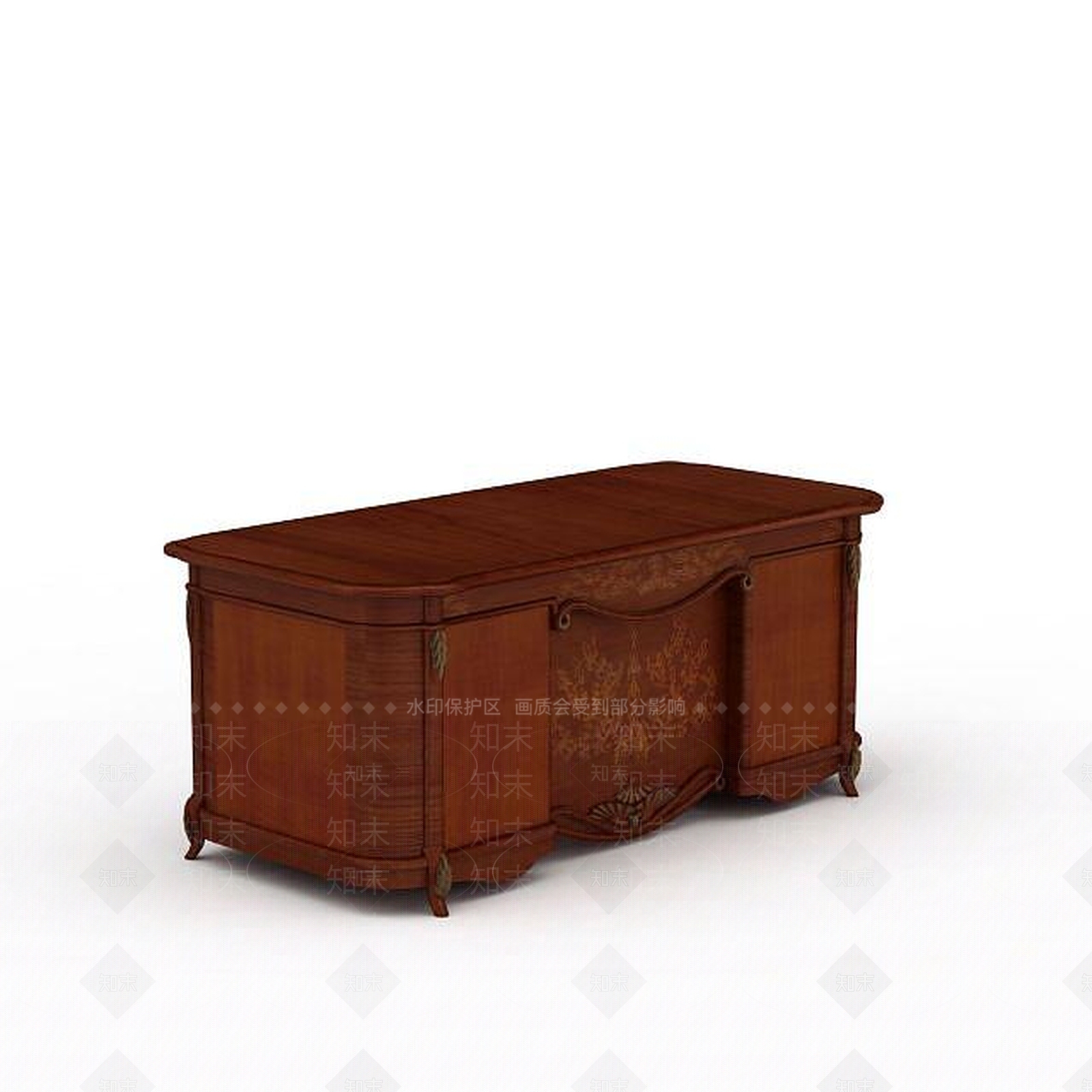 现代实木办公桌椅3D模型下载【ID:1197220490】
