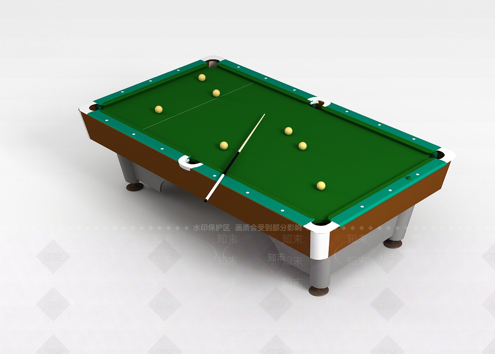 现代简约台球桌3D模型下载【ID:1197222387】