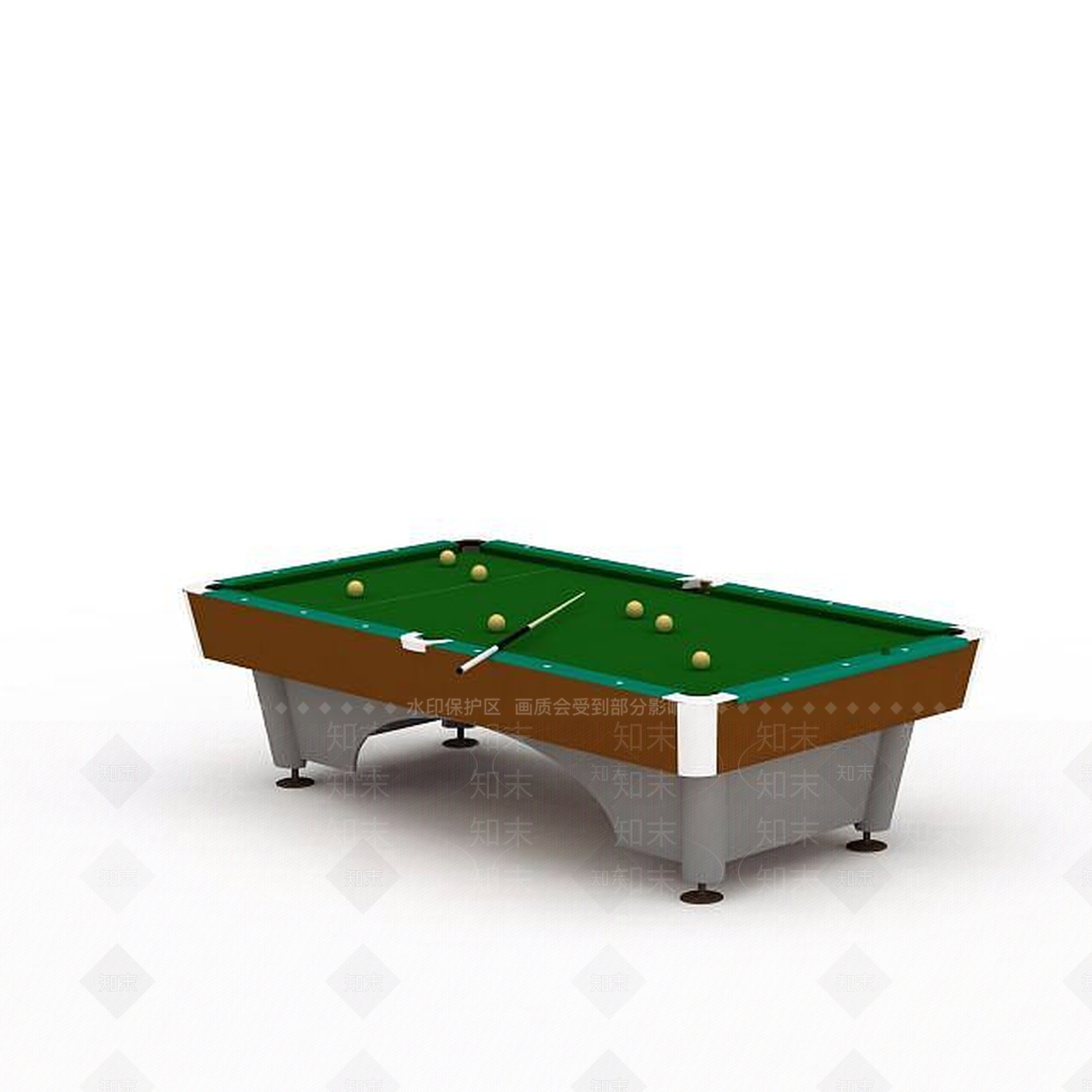 现代简约台球桌3D模型下载【ID:1197222387】