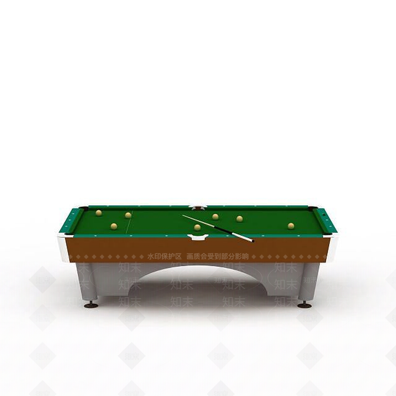 现代简约台球桌3D模型下载【ID:1197222387】