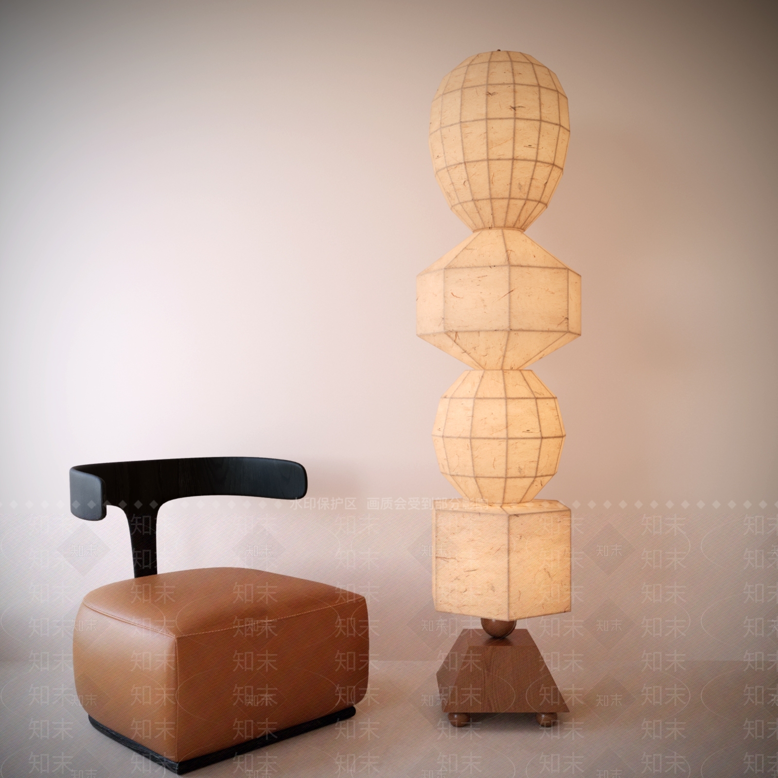 现代中古落地灯3D模型下载【ID:1197223276】