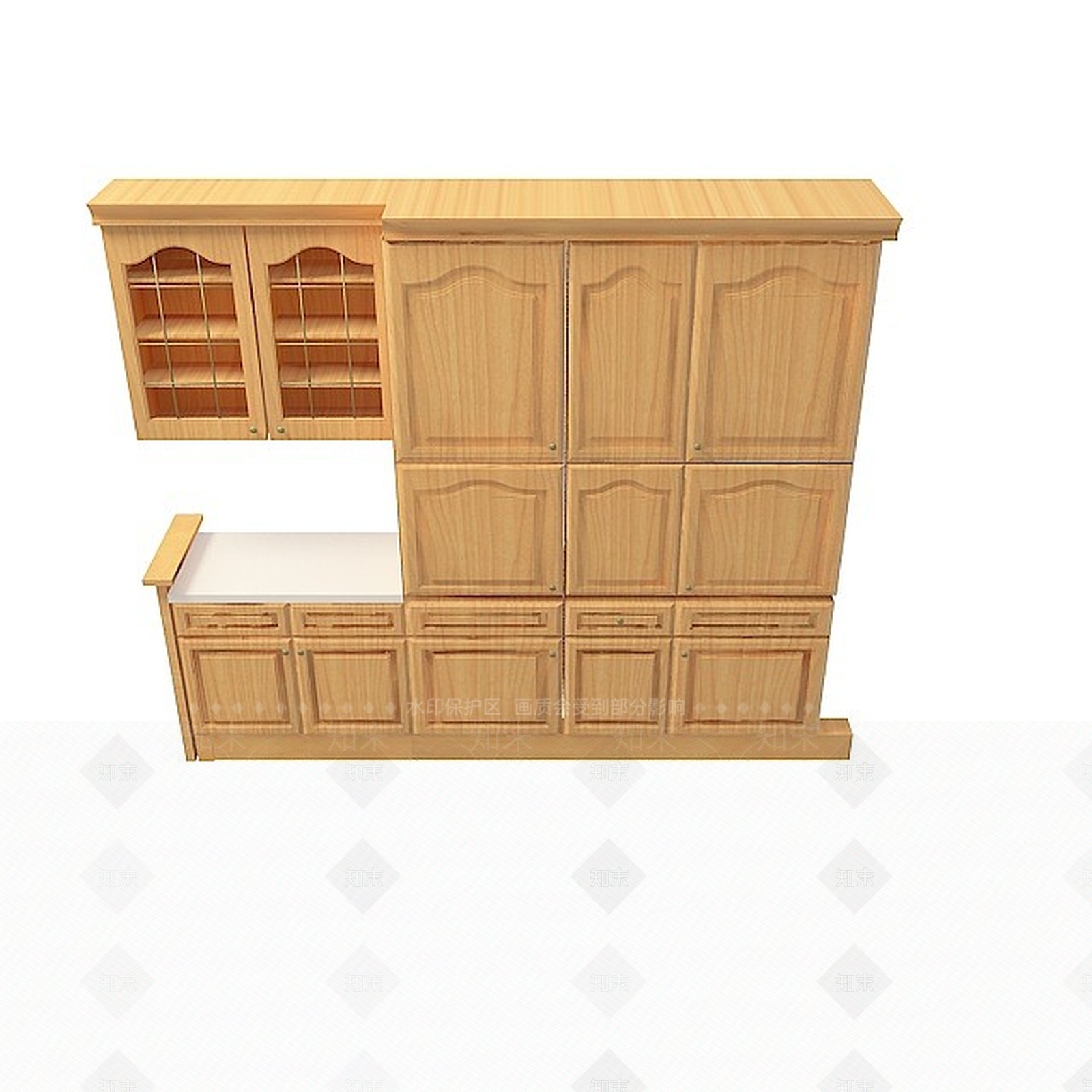 现代橱柜　3D模型下载【ID:1197223607】