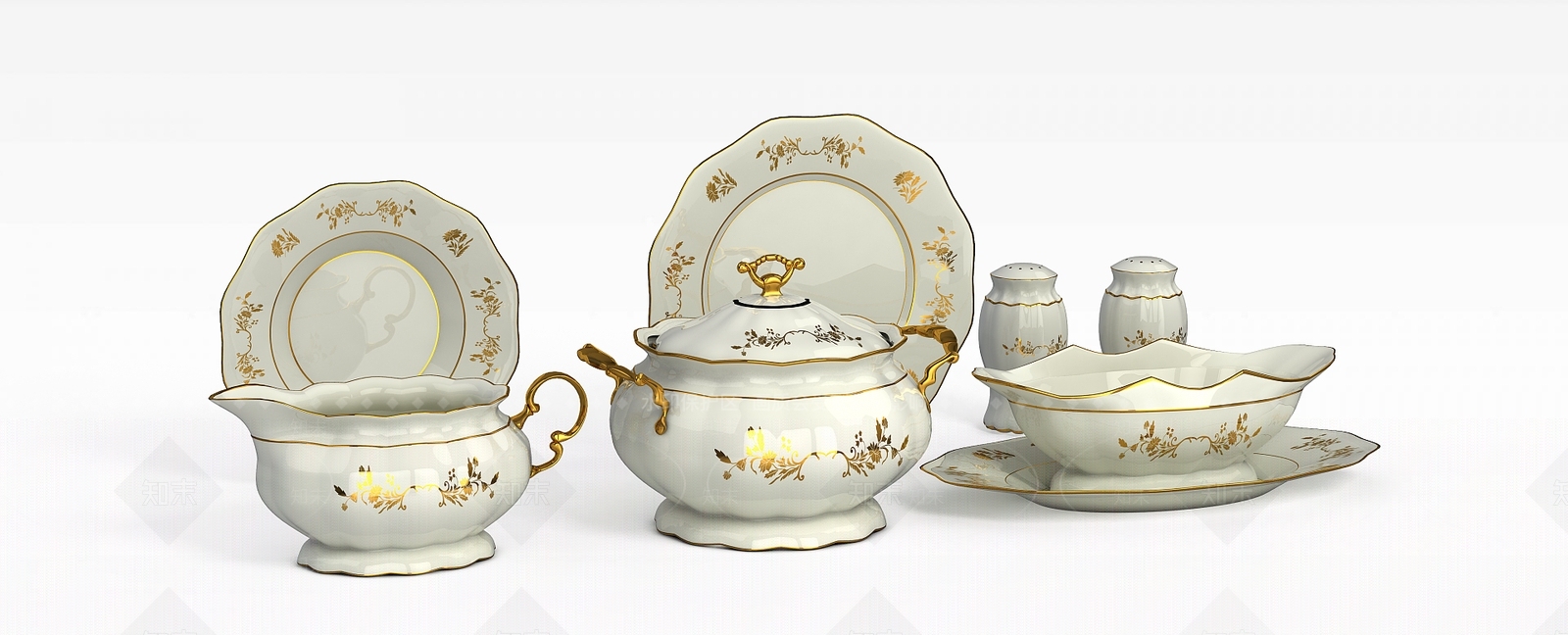 现代英式家用茶具3D模型下载【ID:1197224930】