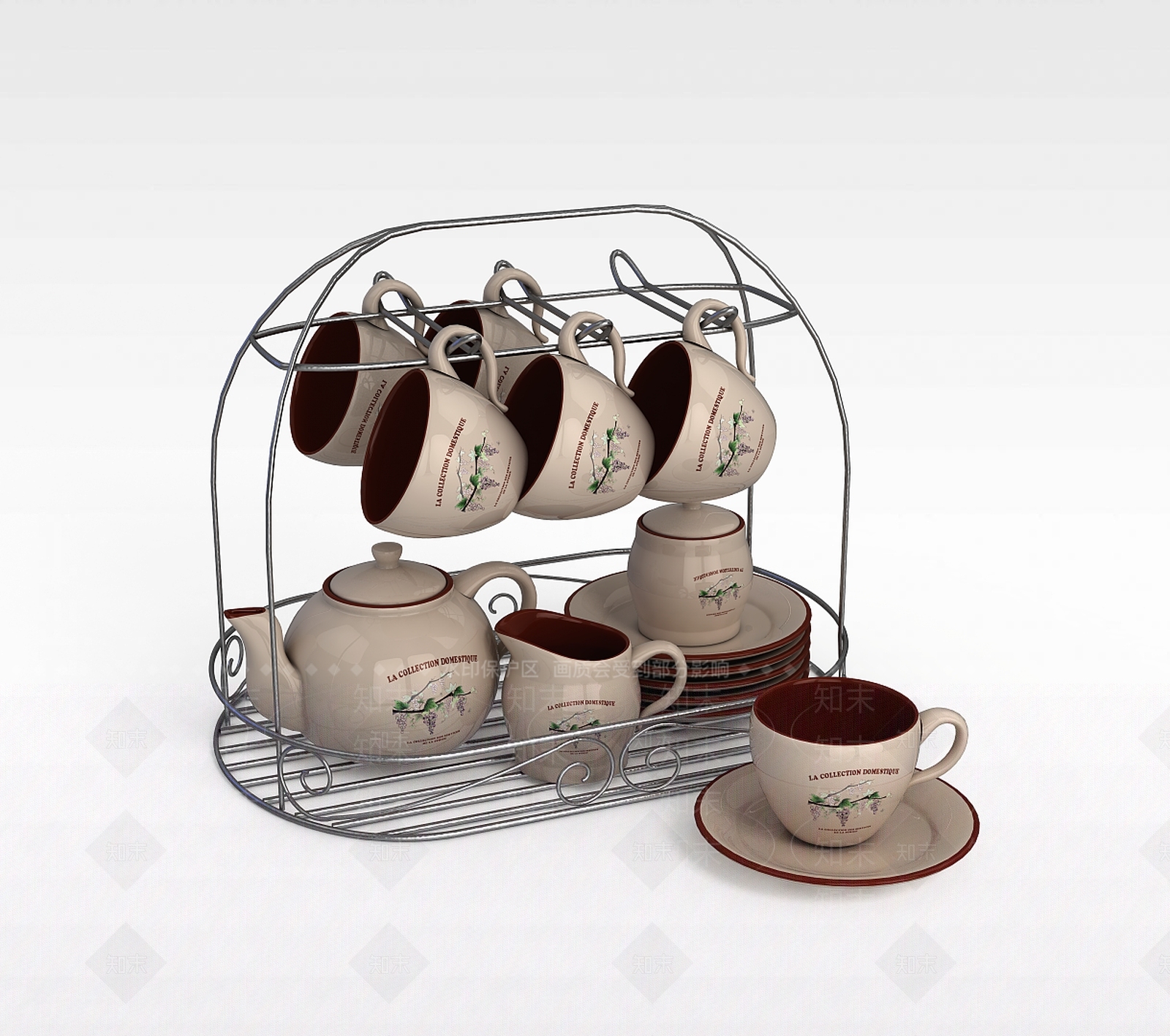 欧式古典欧式瓷器茶具3D模型下载【ID:1197225263】