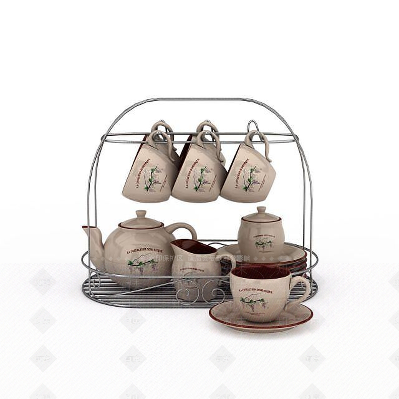 欧式古典欧式瓷器茶具3D模型下载【ID:1197225263】