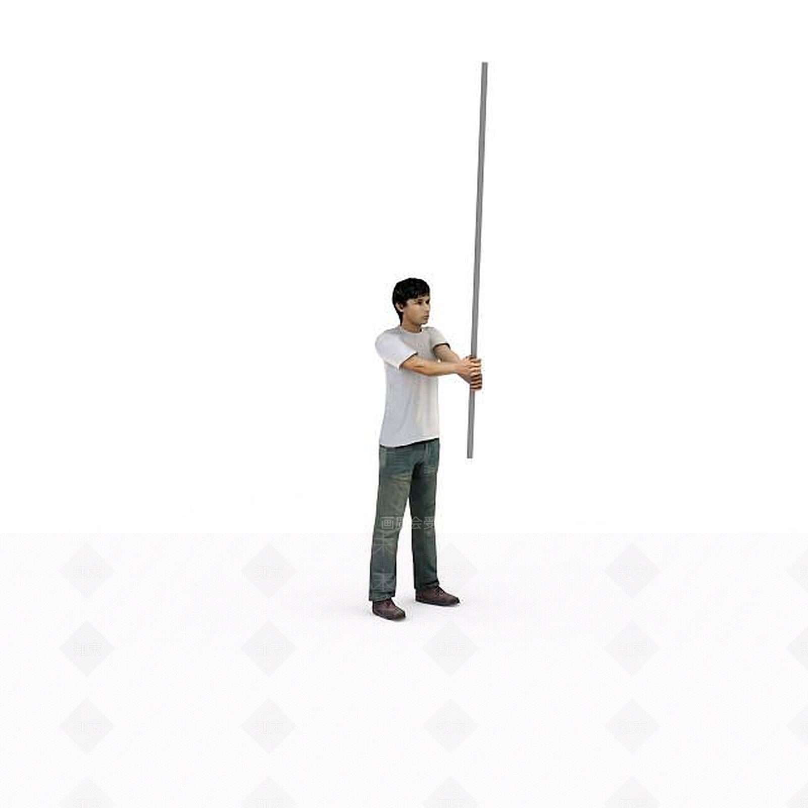 现代举杆男人3D模型下载【ID:1197226266】