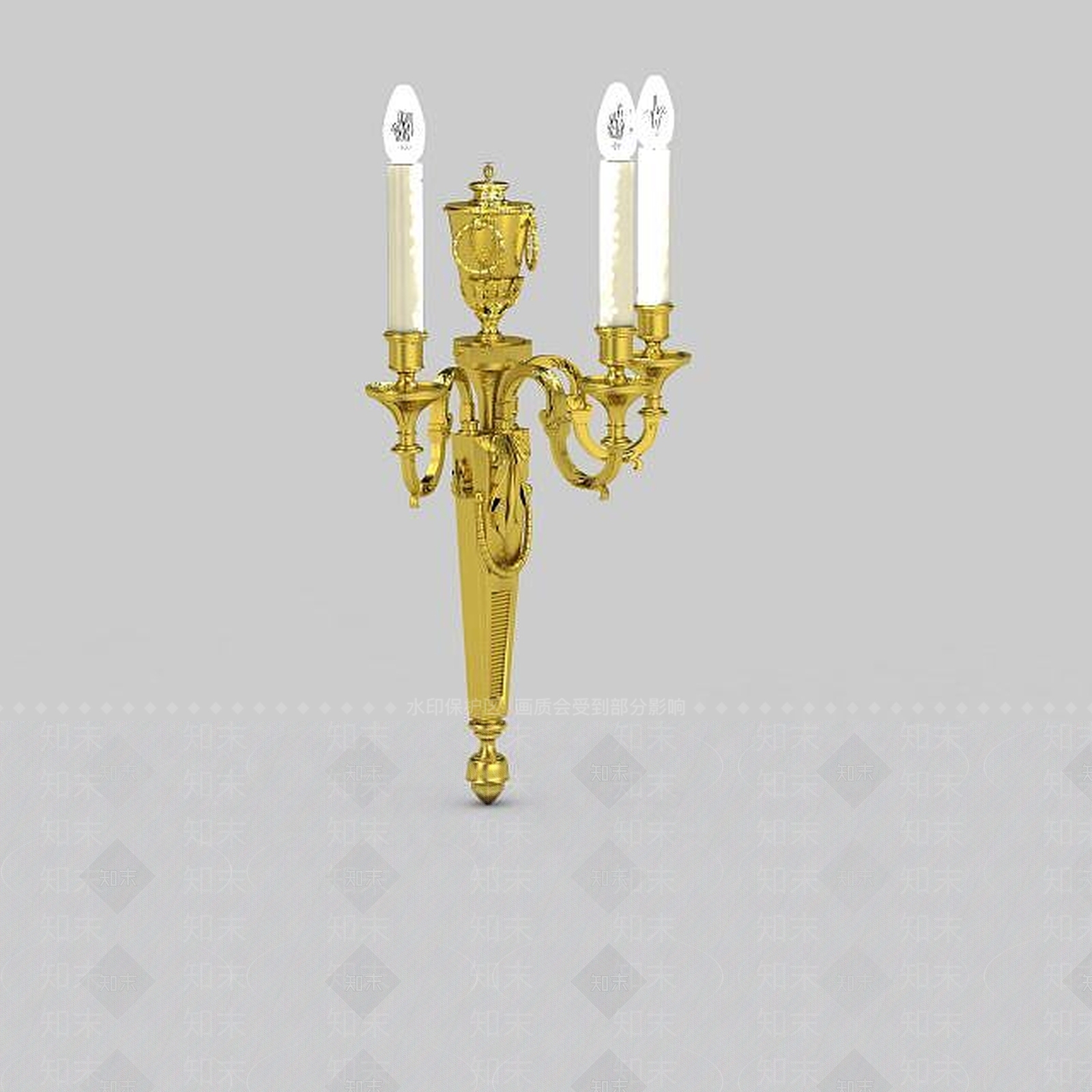 欧式古典欧式时尚壁灯3D模型下载【ID:1197226640】