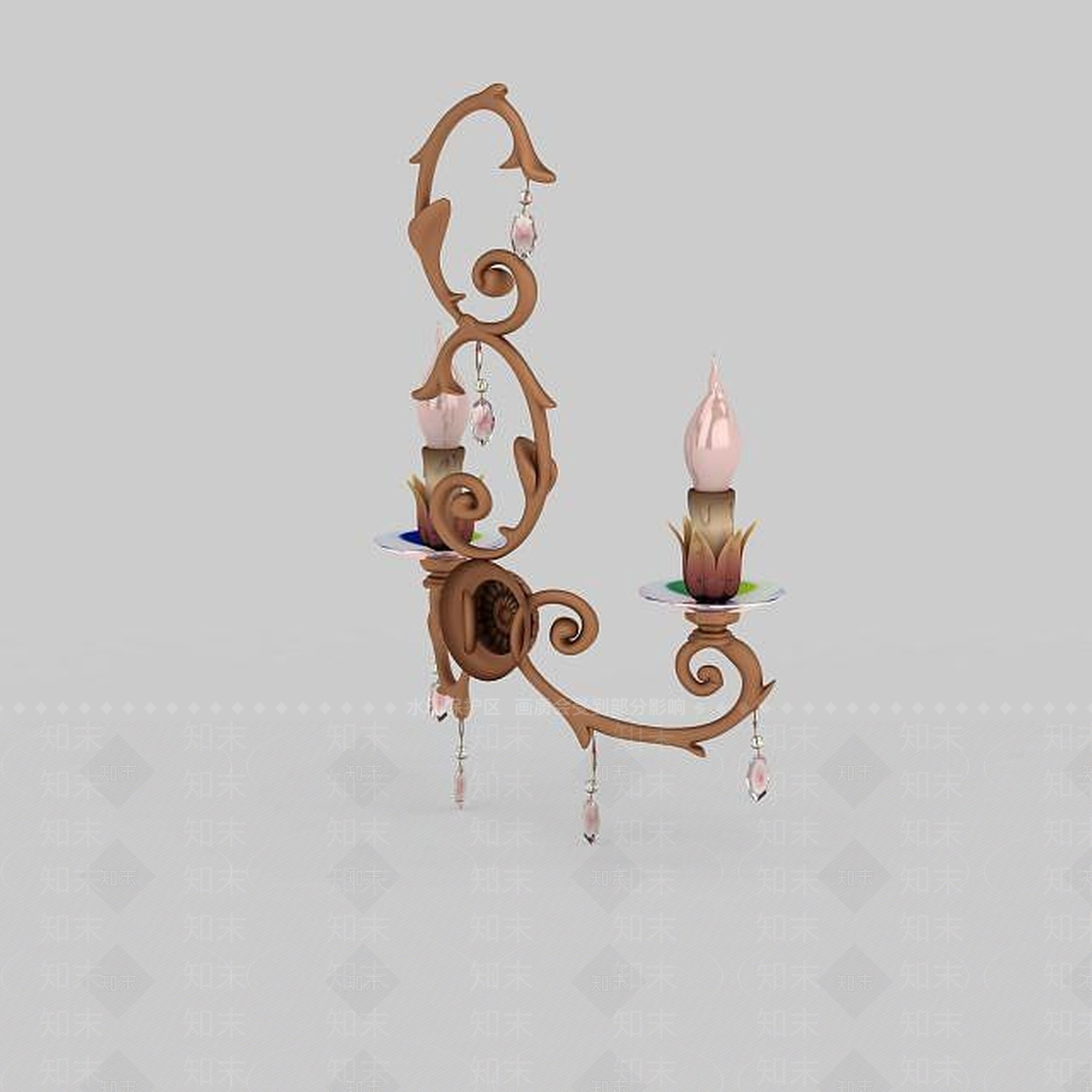 中式木制壁灯3D模型下载【ID:1197226964】