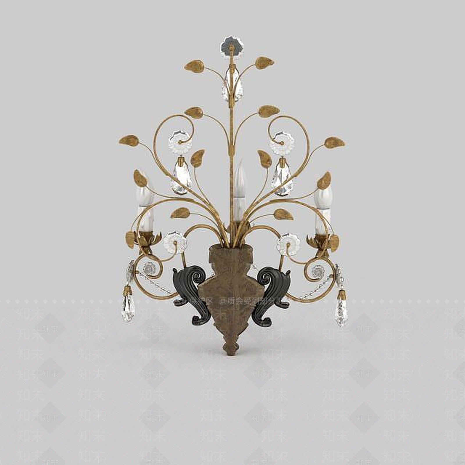 美式古典壁灯3D模型下载【ID:1197227101】