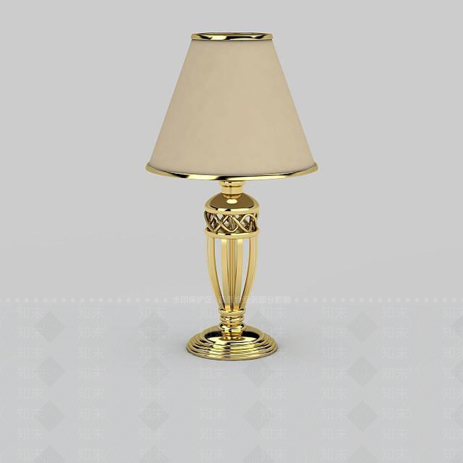 现代土豪金台灯3D模型下载【ID:1197227164】