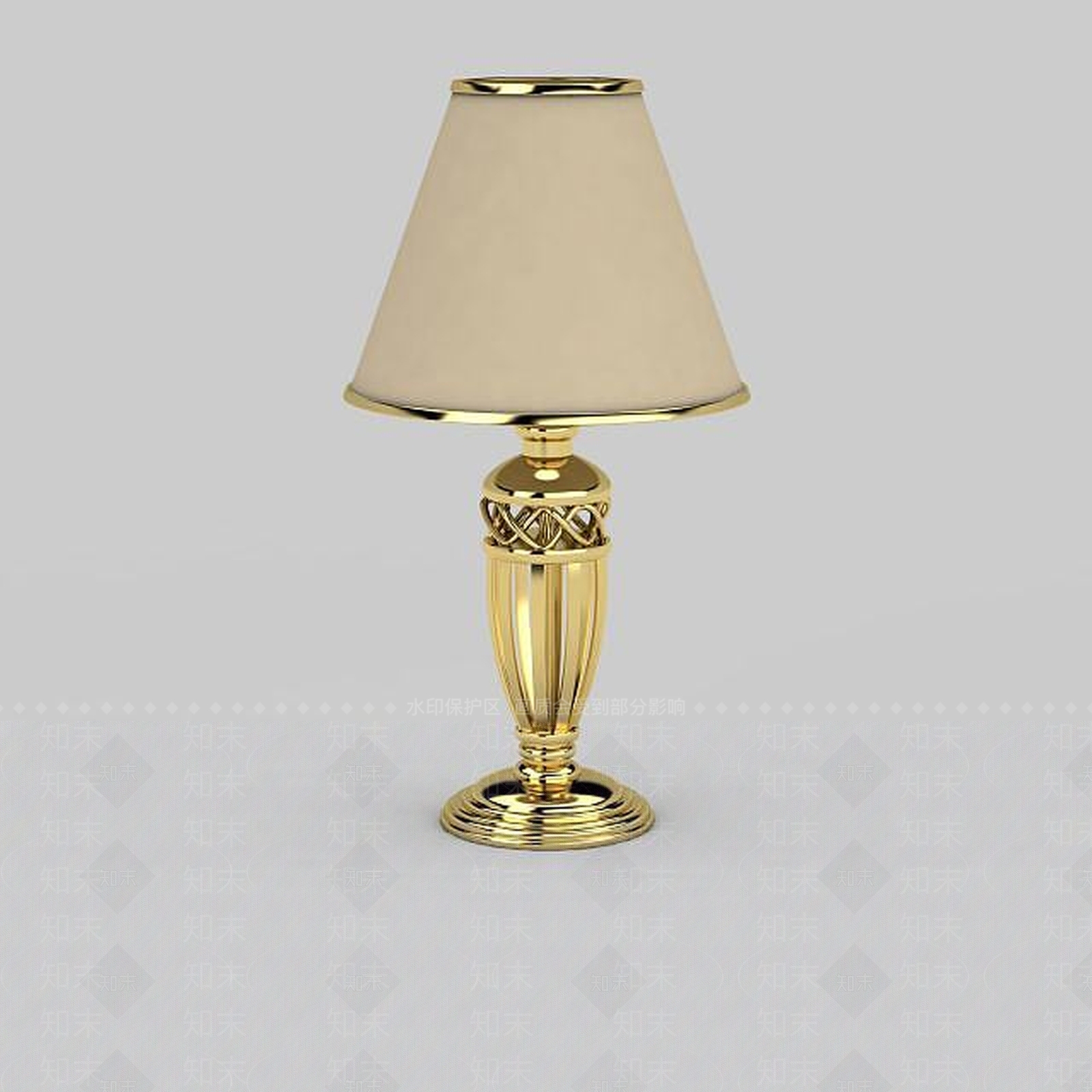 现代土豪金台灯3D模型下载【ID:1197227164】