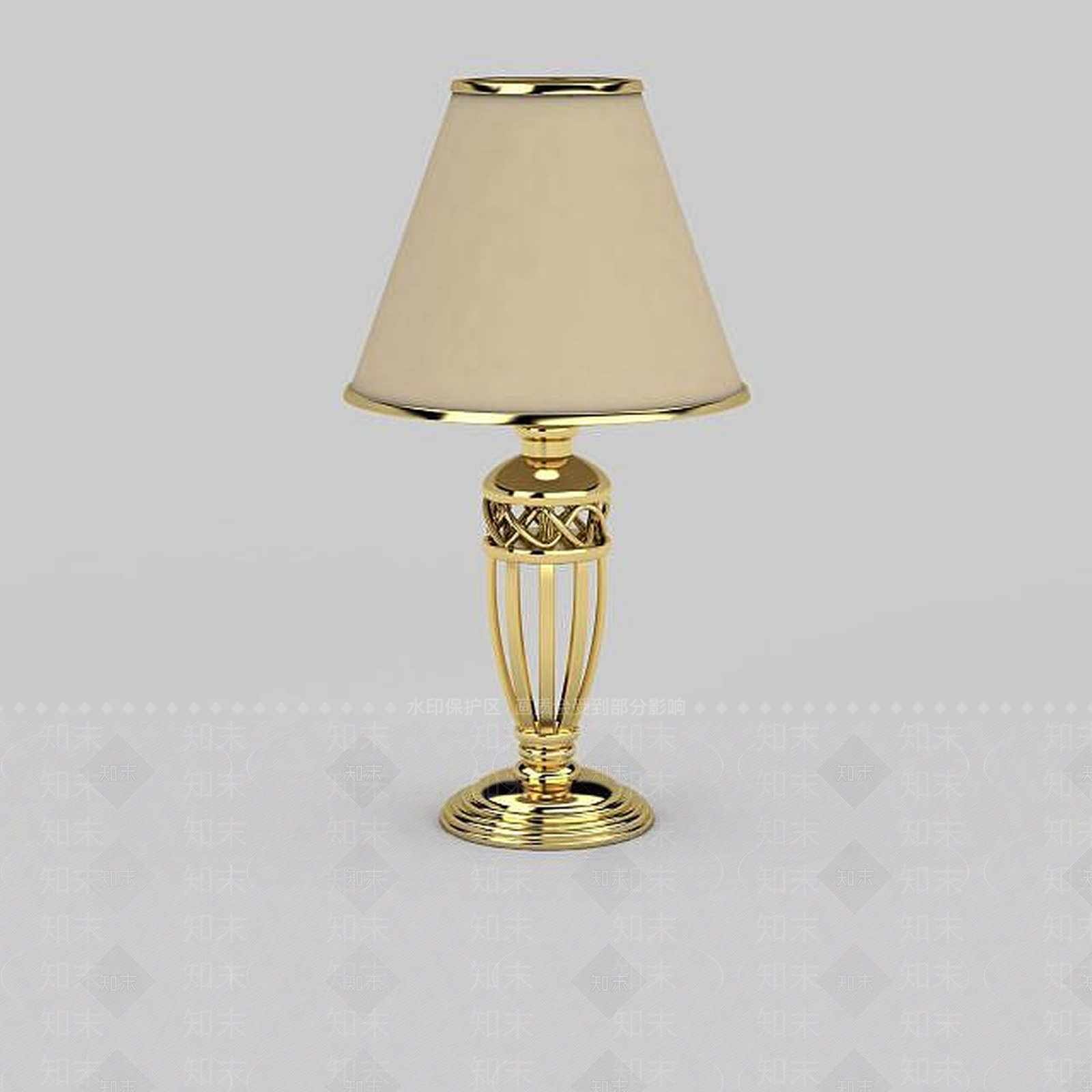 现代土豪金台灯3D模型下载【ID:1197227164】