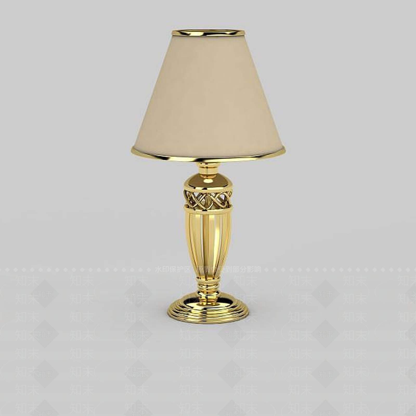现代土豪金台灯3D模型下载【ID:1197227164】
