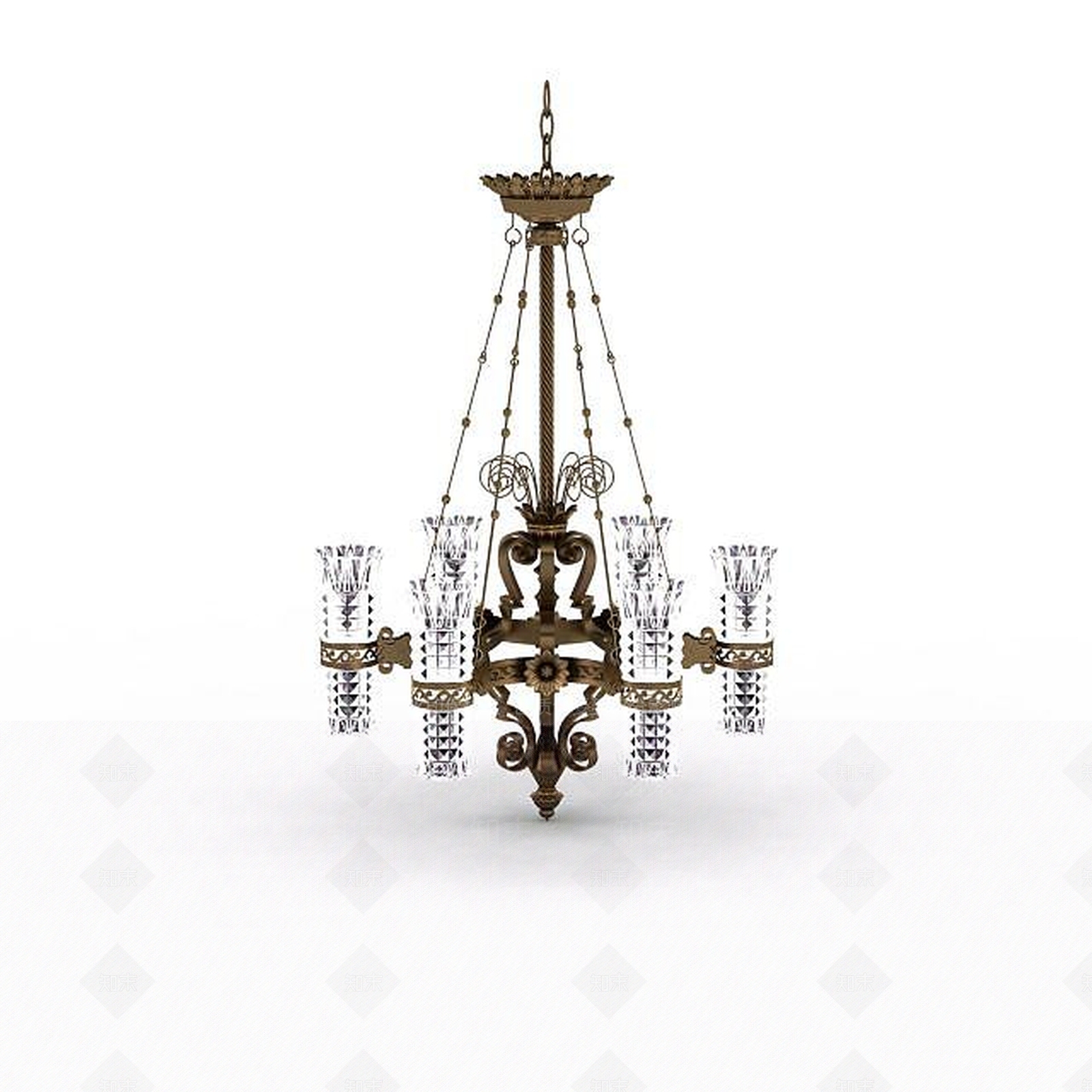 现代铜质蜡烛灯3D模型下载【ID:1197227907】