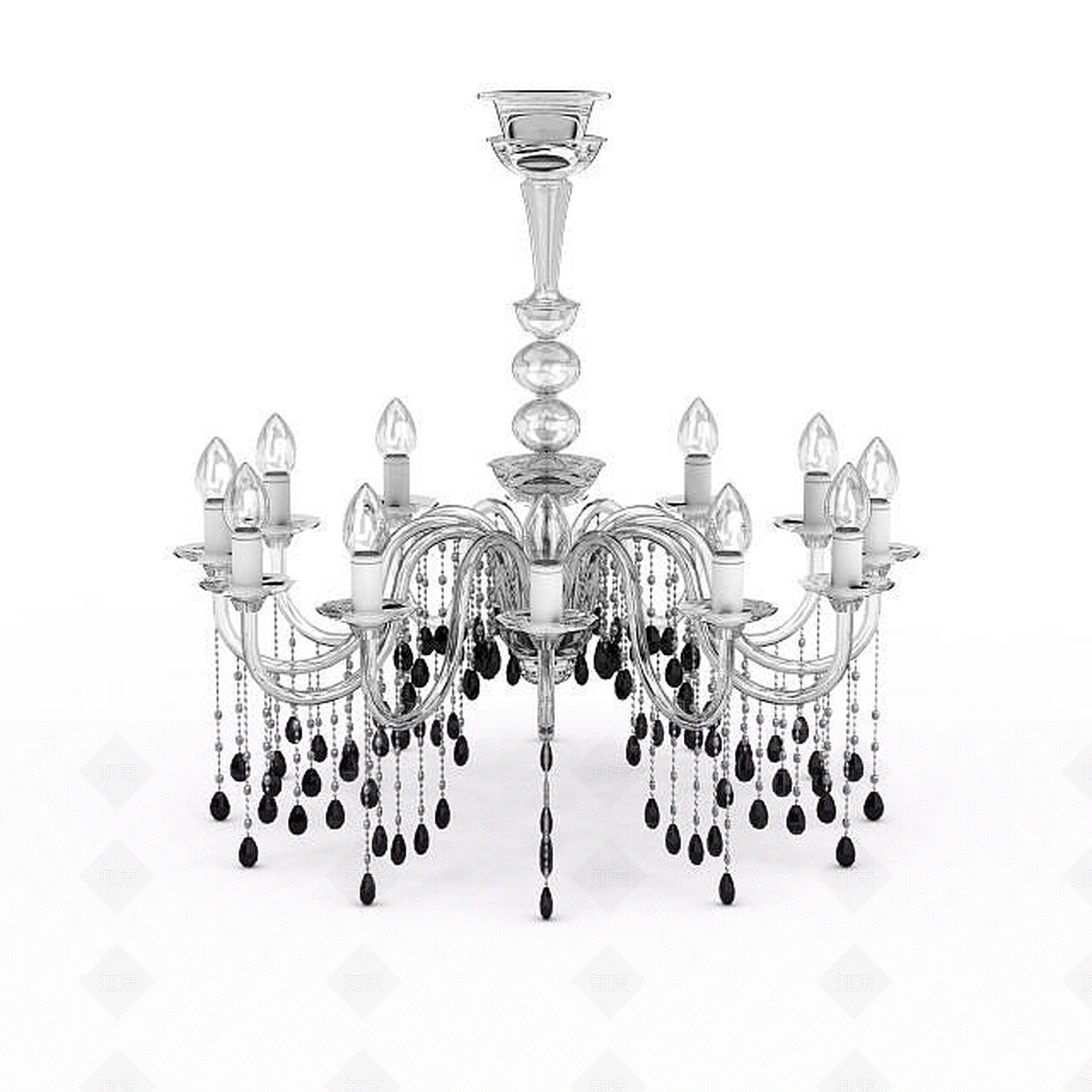 现代吊灯式蜡烛3D模型下载【ID:1197228037】