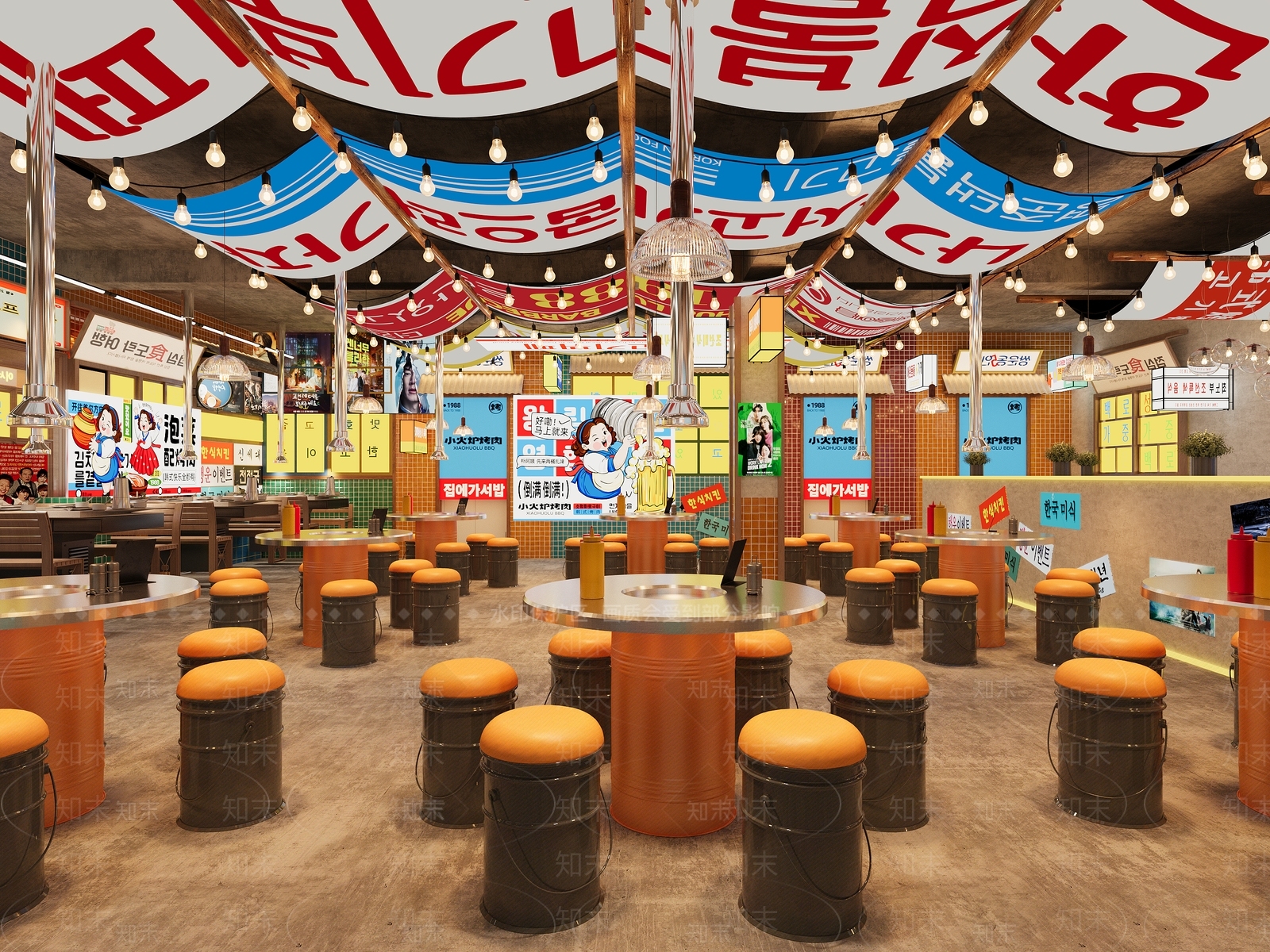 现代烤肉店3D模型下载【ID:1197228904】