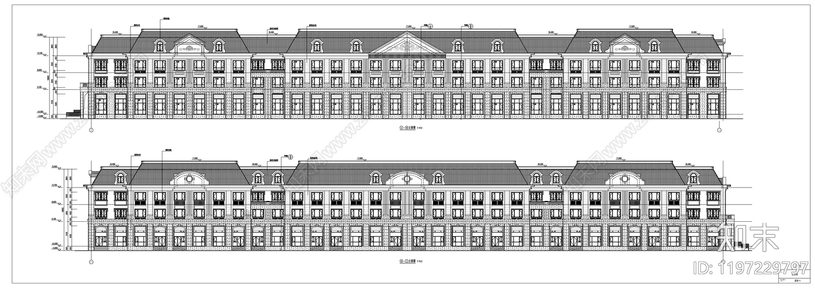 现代欧式商业街cad施工图下载【ID:1197229797】