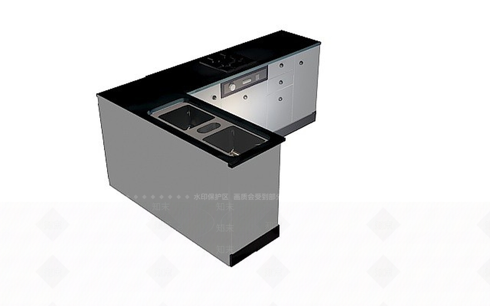 现代橱柜　3D模型下载【ID:1197229918】
