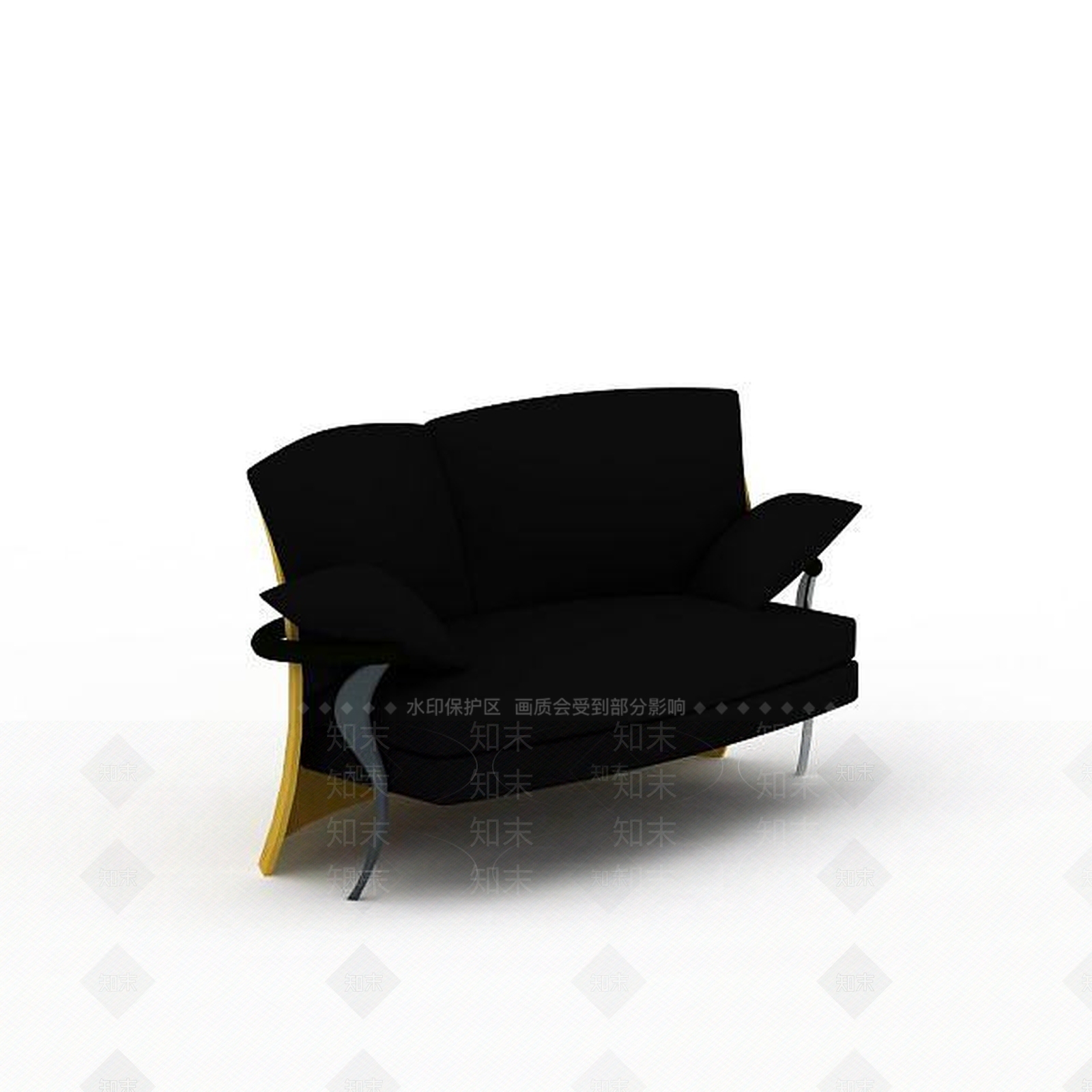 现代布艺双人沙发椅3D模型下载【ID:1197232999】