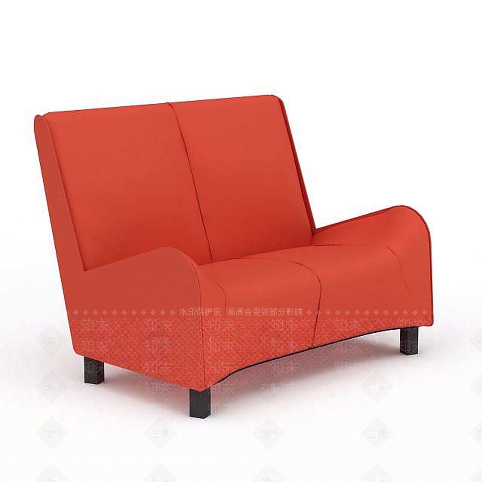现代红色双人沙发3D模型下载【ID:1197233406】