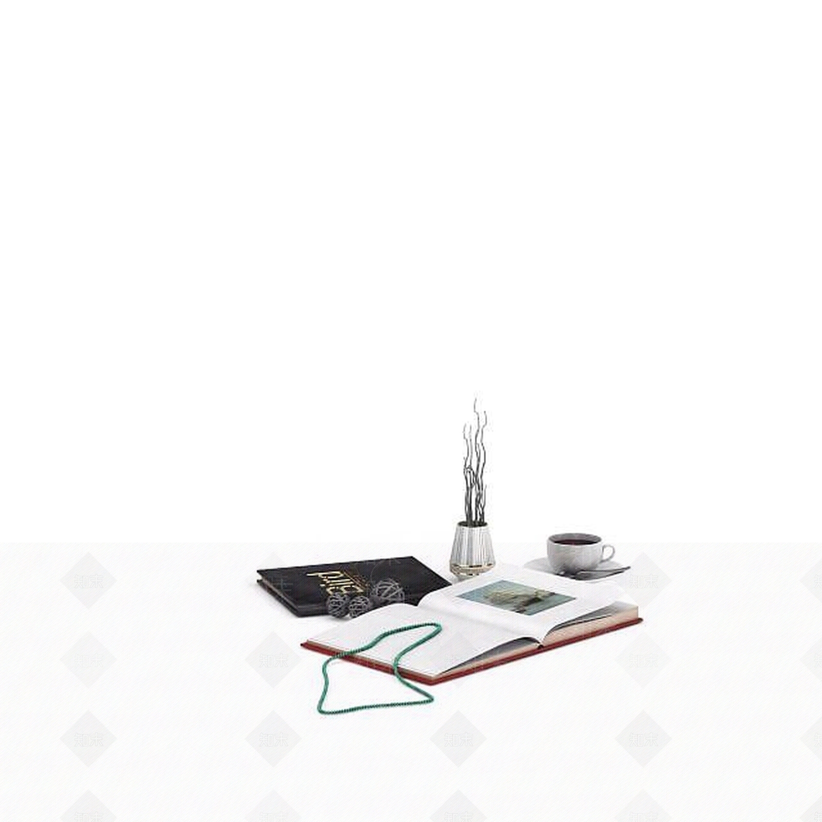 现代书房装饰品3D模型下载【ID:1197234173】