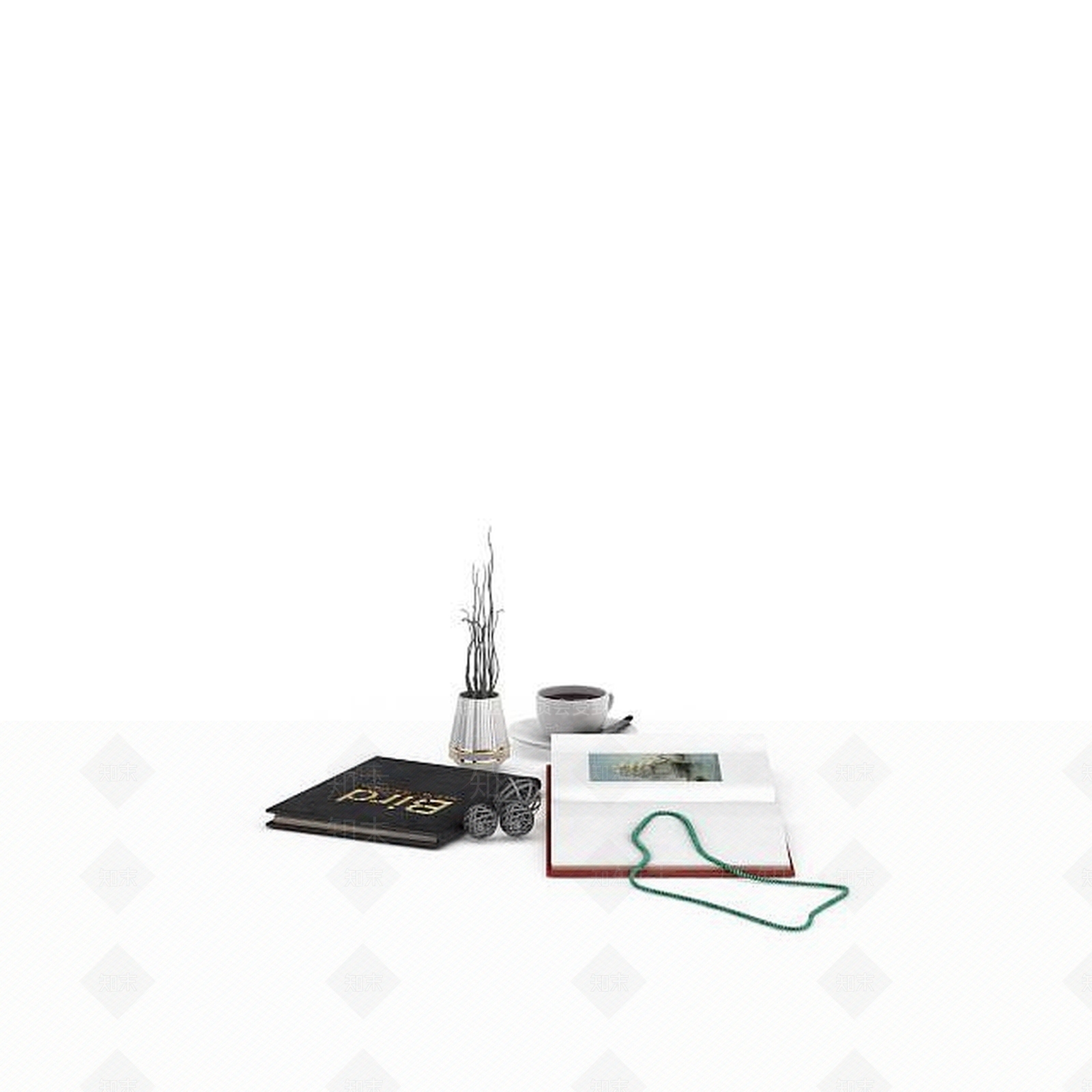 现代书房装饰品3D模型下载【ID:1197234173】