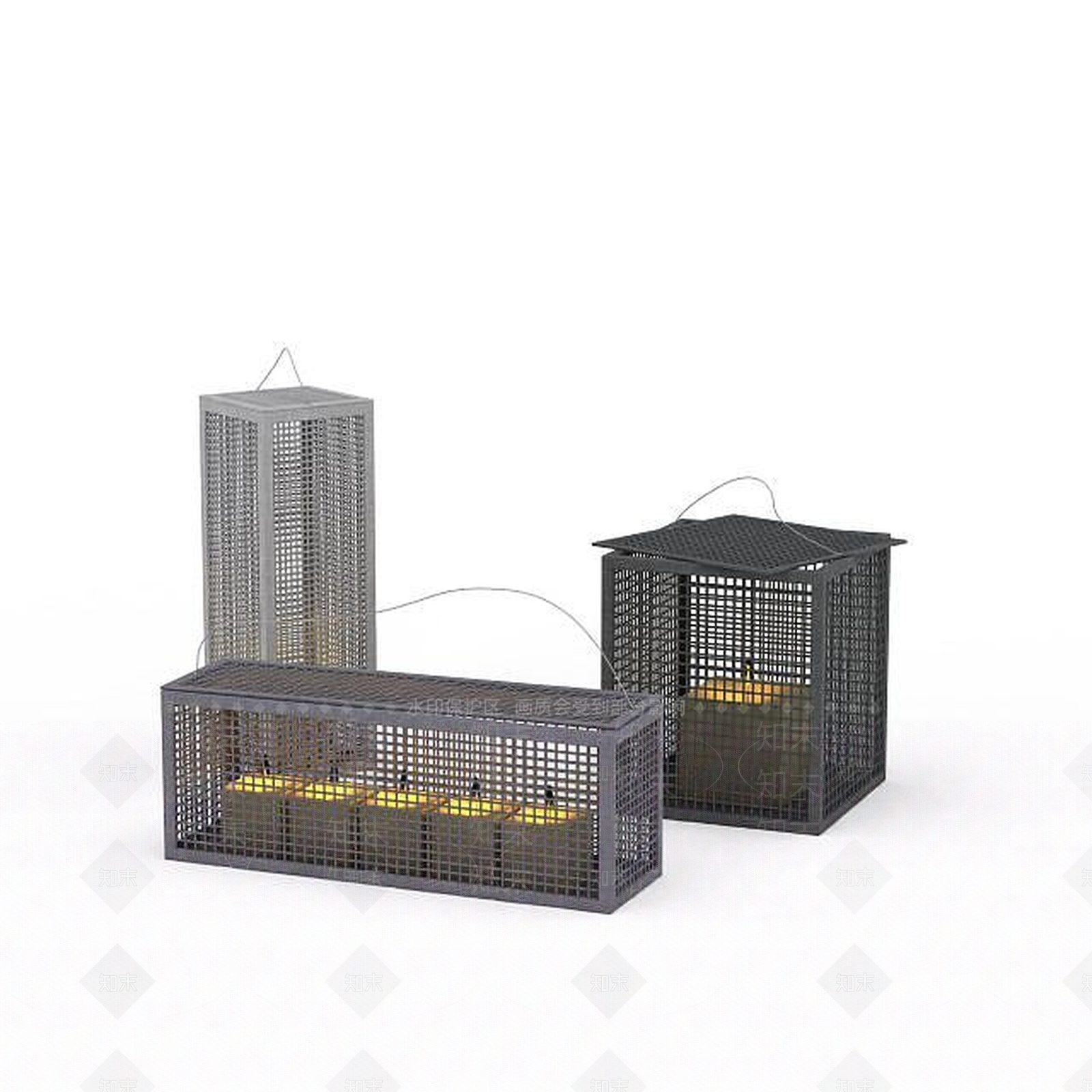 现代笼子装饰品3D模型下载【ID:1197234270】