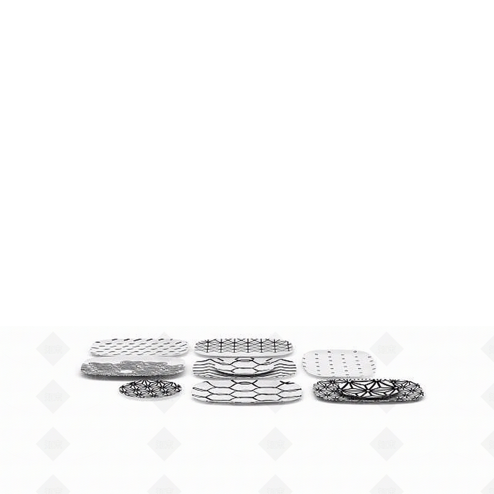 现代时尚餐盘3D模型下载【ID:1197234679】