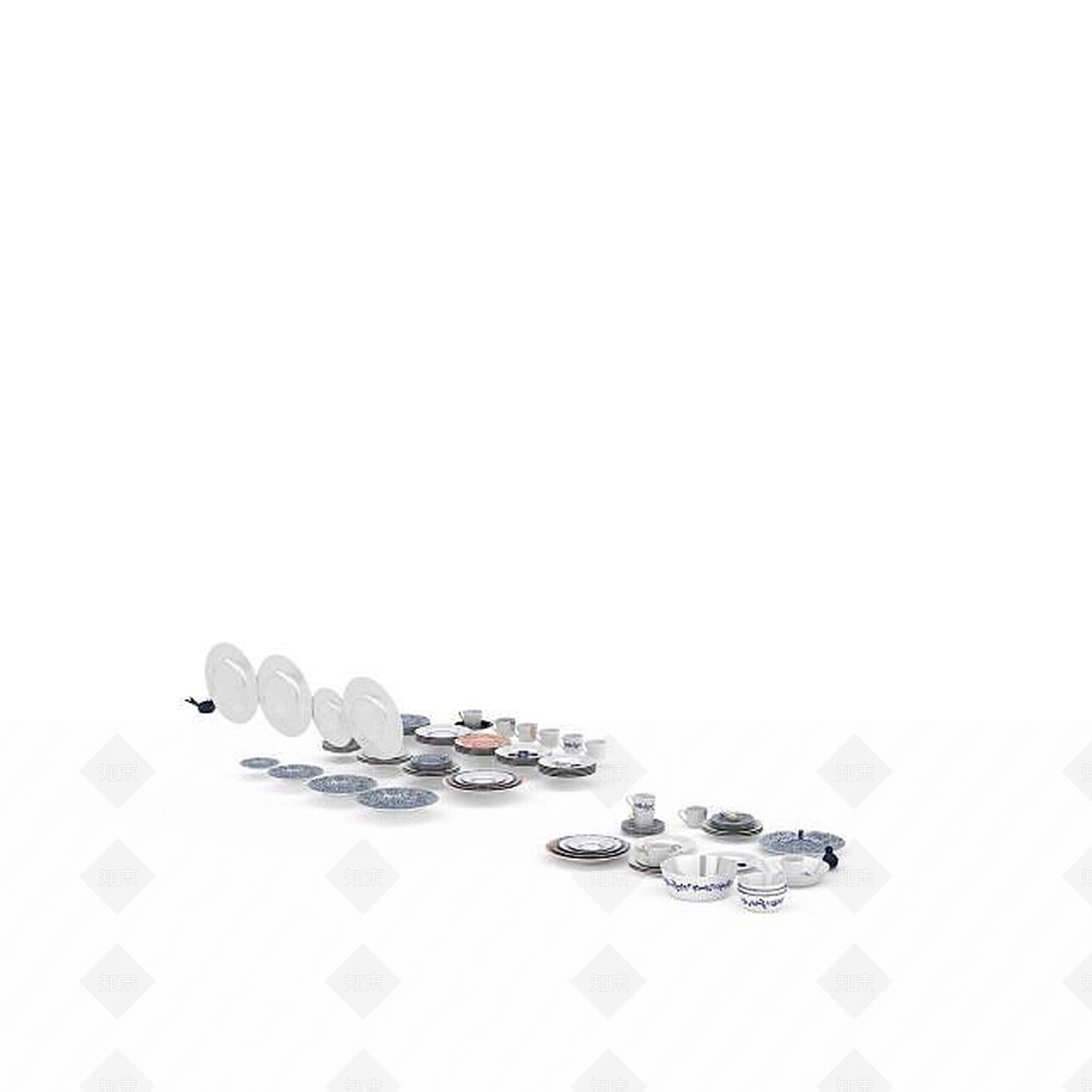 现代简约餐具3D模型下载【ID:1197234757】