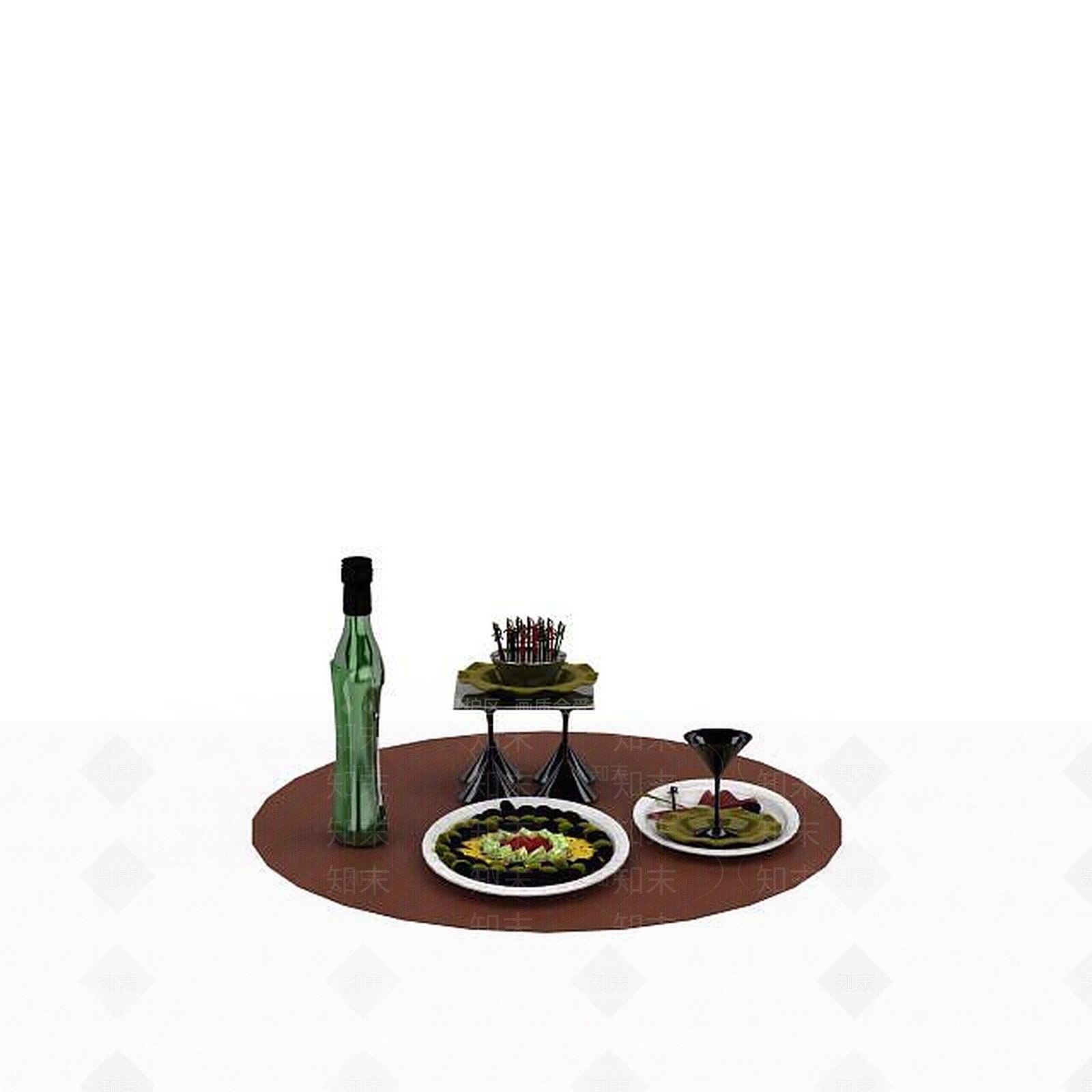 现代水果拼盘3D模型下载【ID:1197234822】