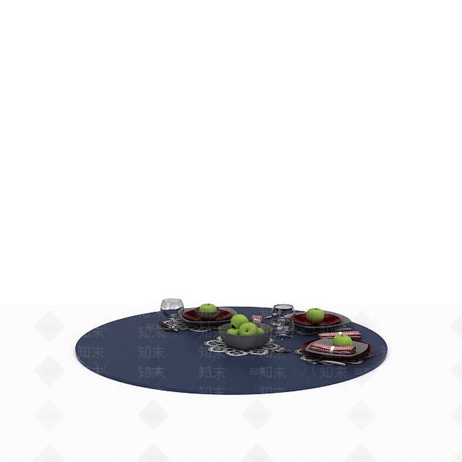 现代简约餐具3D模型下载【ID:1197234960】