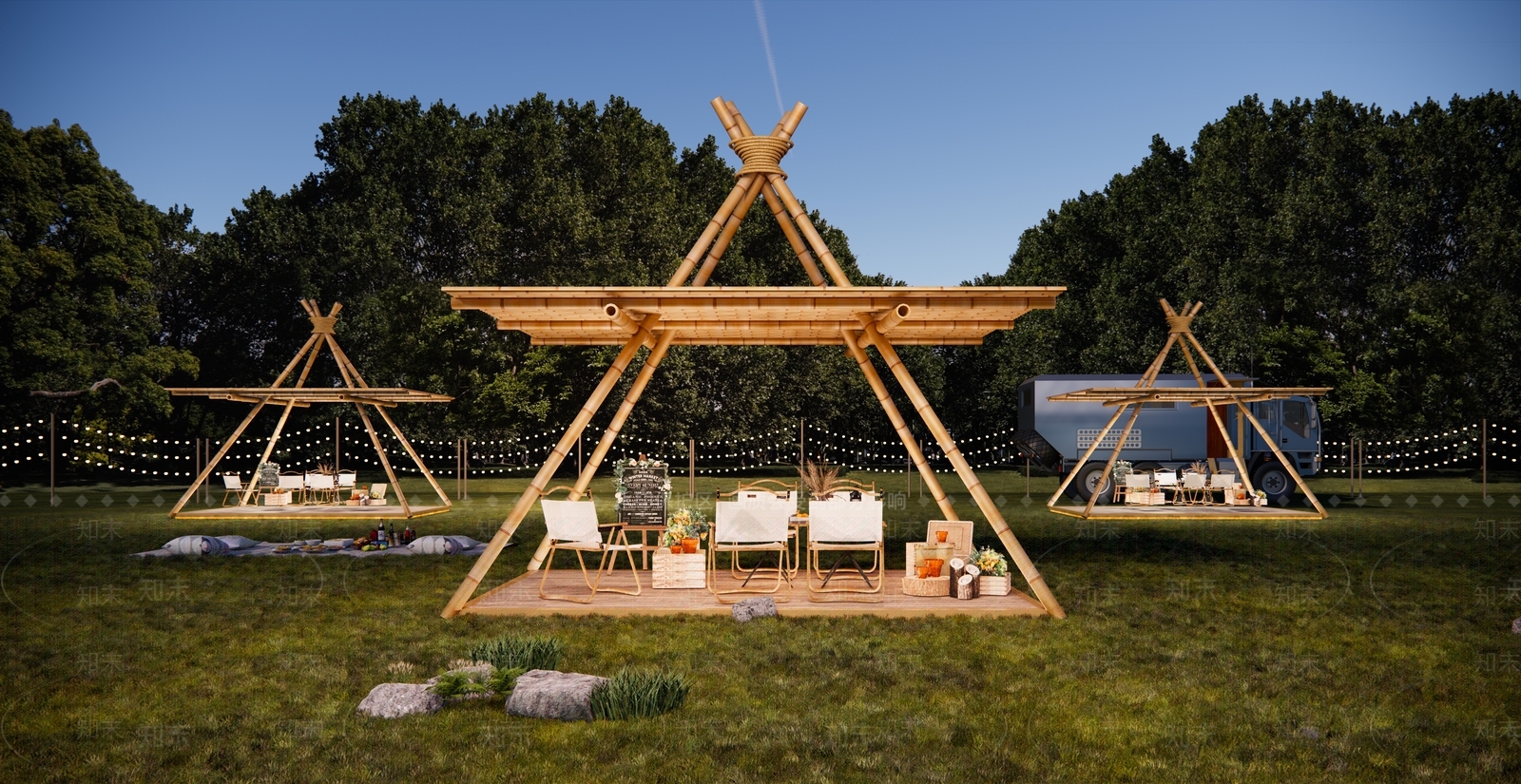 现代营地SU模型下载【ID:1197239695】